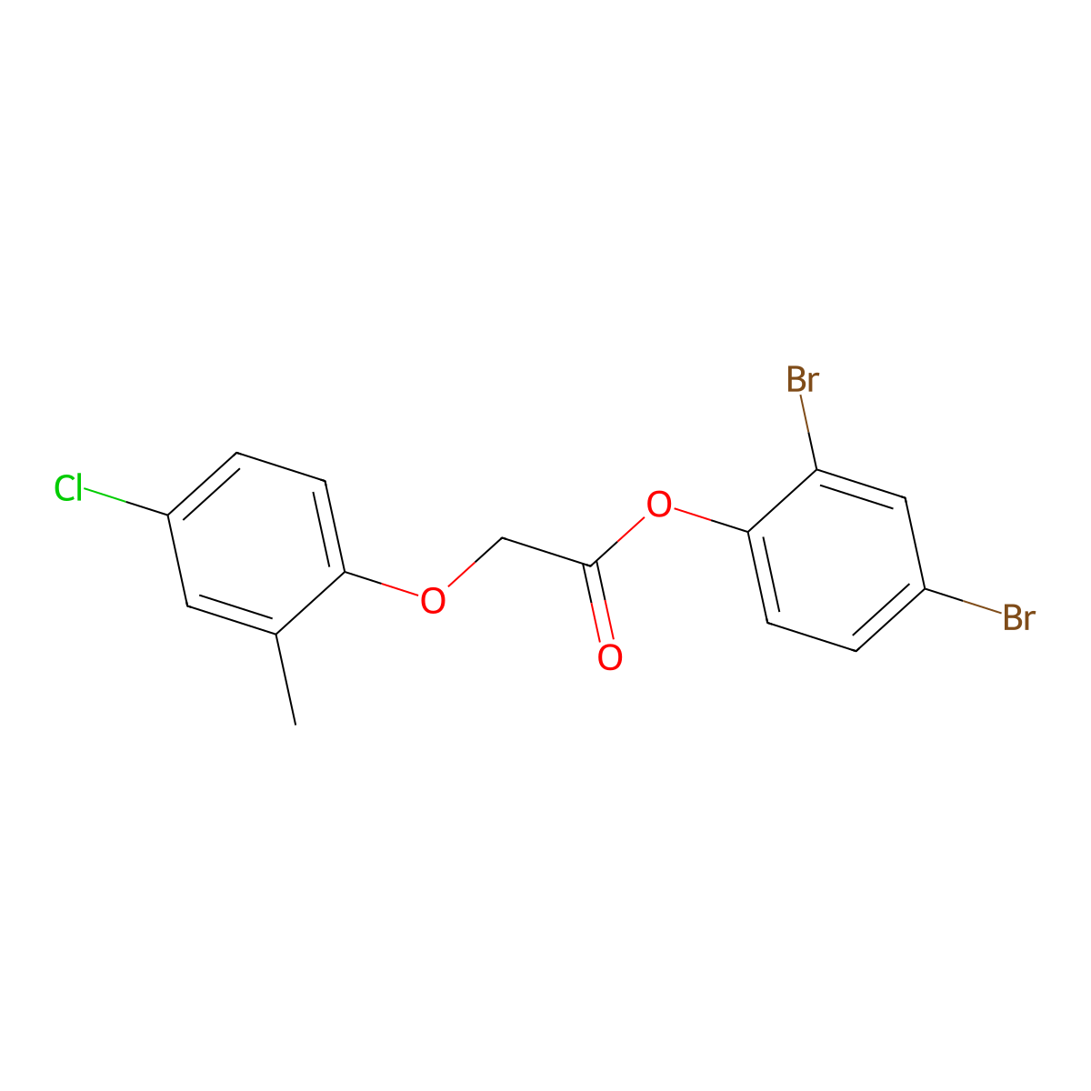 2,4-Dibromophenyl (4-chloro-2-methylphenoxy)acetate molecular structure, CAS 457923-86-3