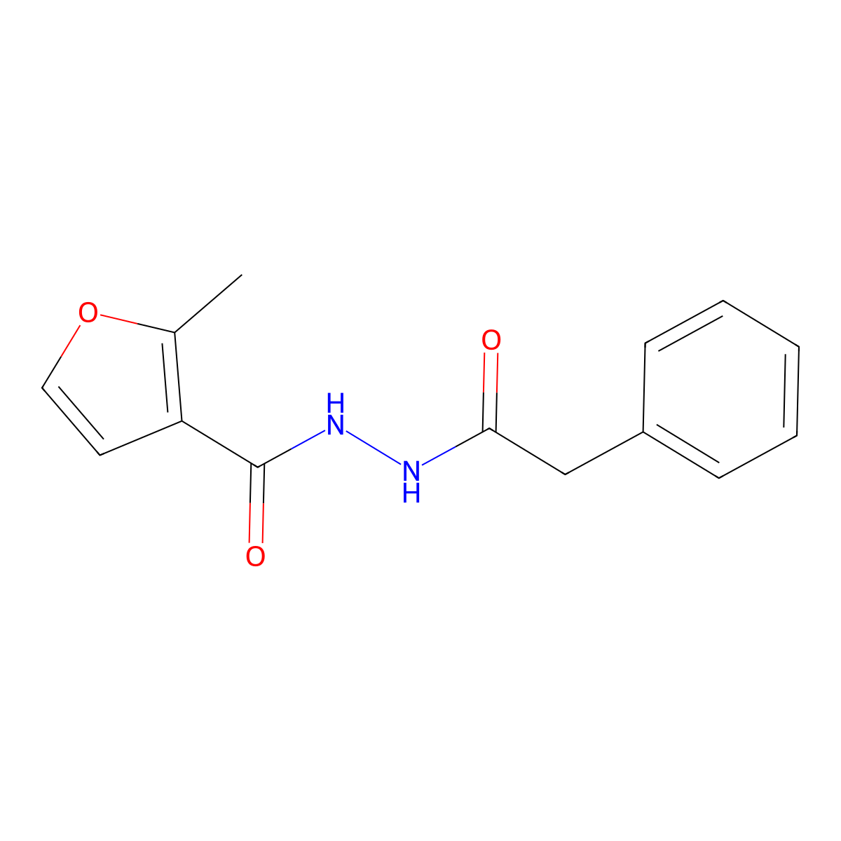 2-methyl-N'-(phenylacetyl)-3-furohydrazide molecular structure, CAS 457924-39-9