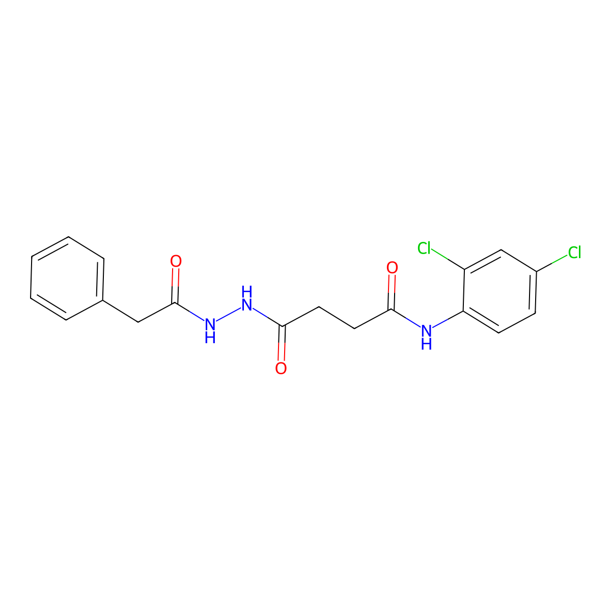 N-(2,4-dichlorophenyl)-4-oxo-4-[2-(phenylacetyl)hydrazino]butanamide molecular structure, CAS 457924-41-3