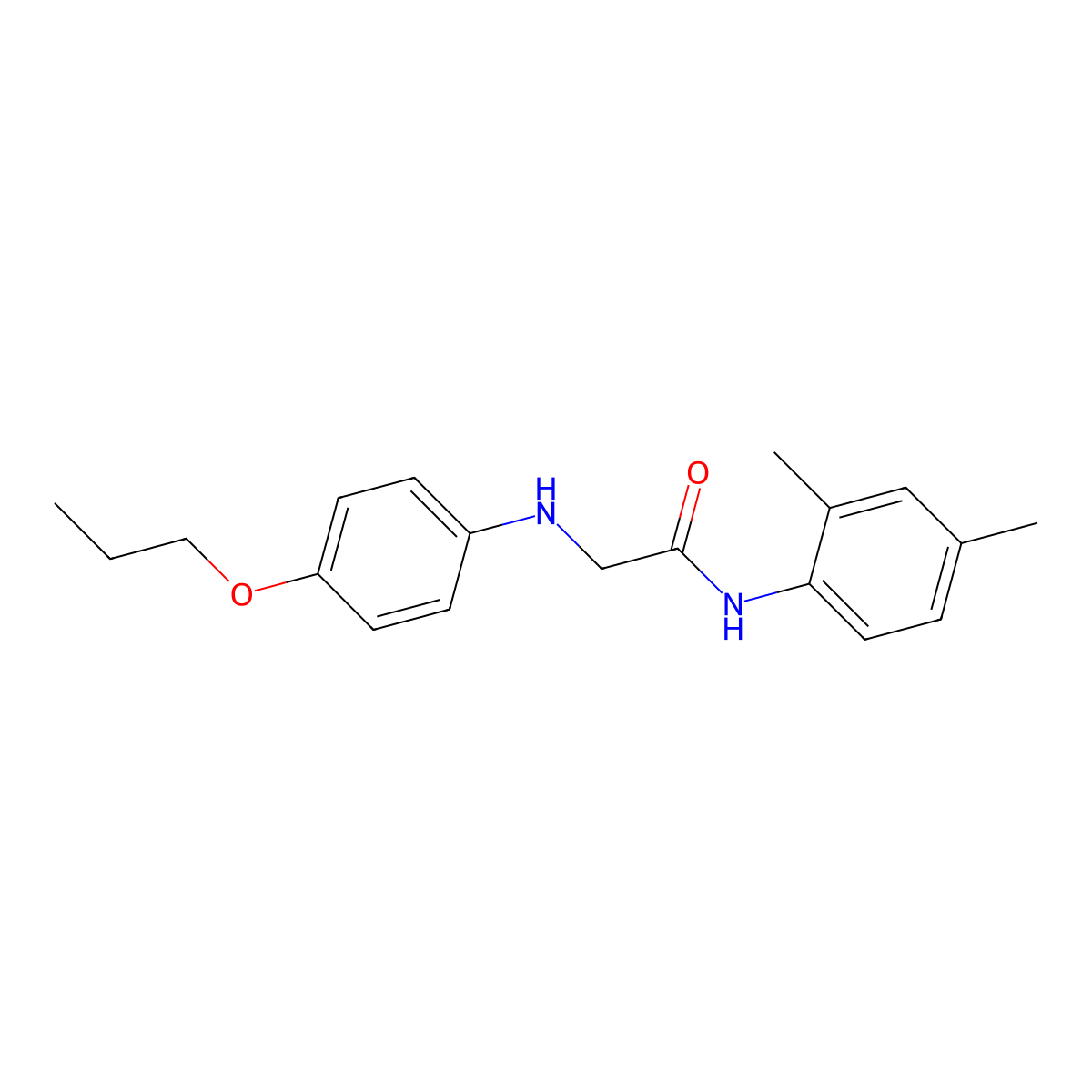 N-(2,4-dimethylphenyl)-2-(4-propoxyanilino)acetamide molecular structure, CAS 457925-92-7