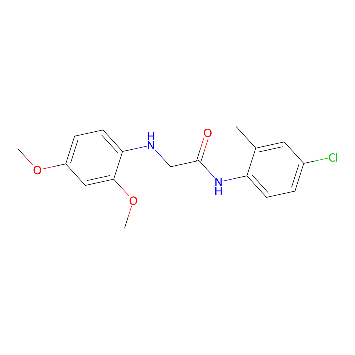 N-(4-chloro-2-methylphenyl)-2-[(2,4-dimethoxyphenyl)amino]acetamide molecular structure, CAS 457927-20-7