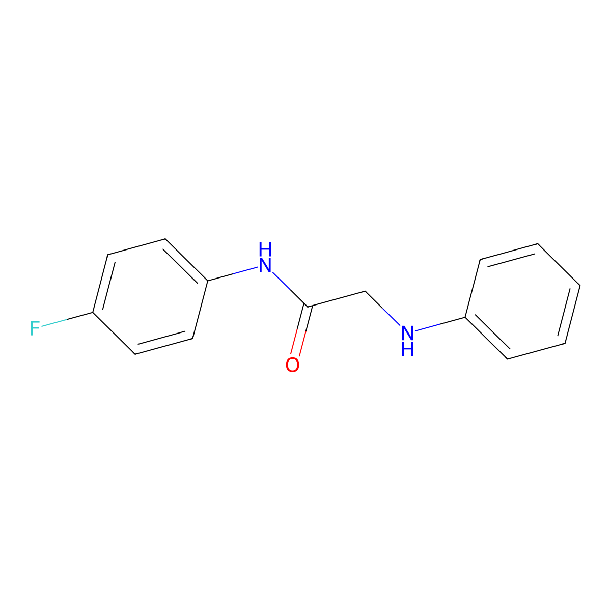 2-anilino-N-(4-fluorophenyl)acetamide molecular structure, CAS 457927-37-6
