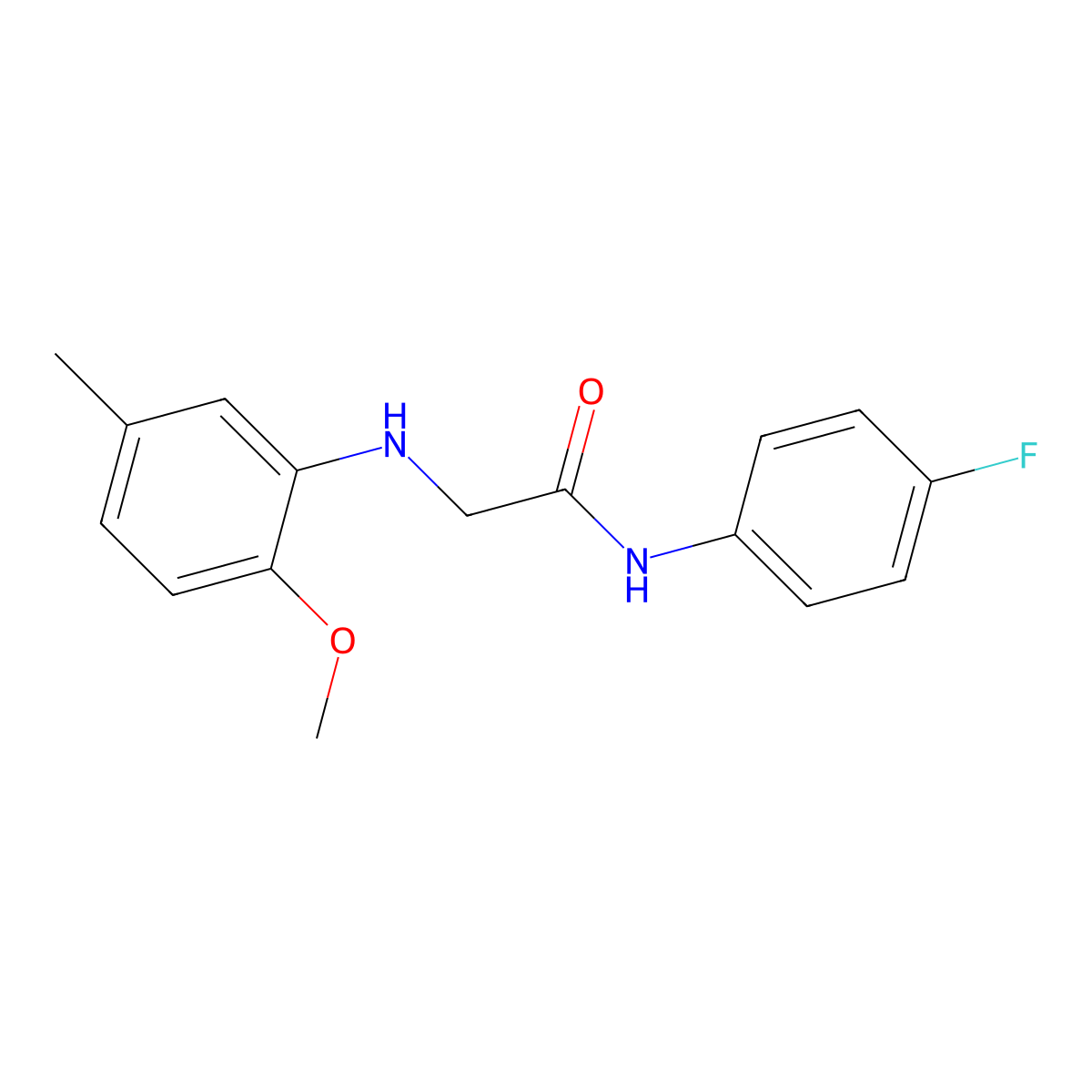 N-(4-fluorophenyl)-2-[(2-methoxy-5-methylphenyl)amino]acetamide molecular structure, CAS 457927-49-0