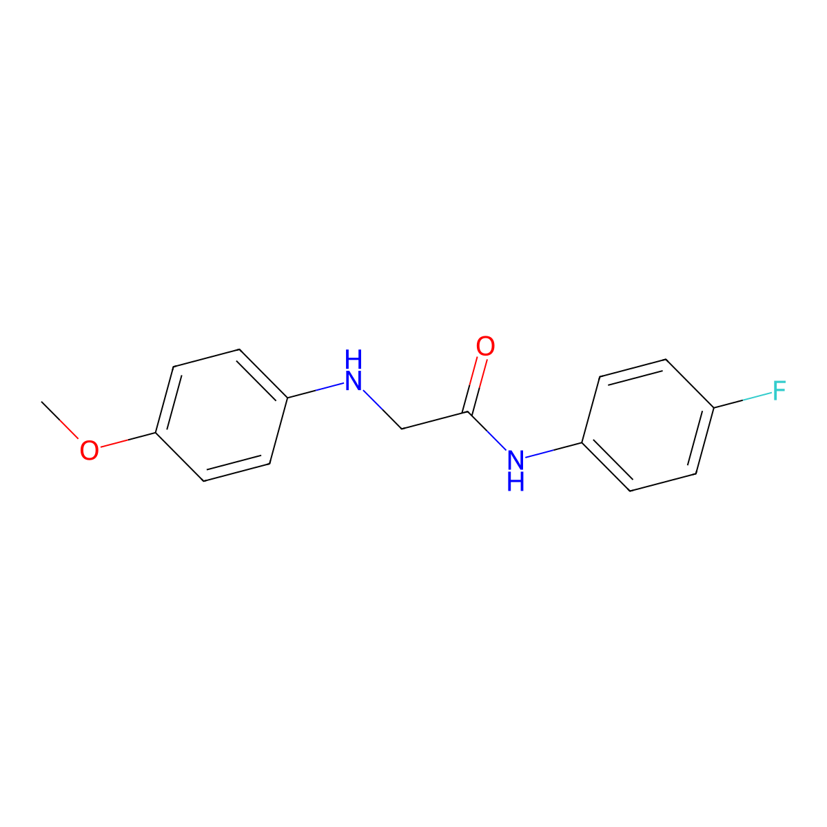 N-(4-fluorophenyl)-2-(4-methoxyanilino)acetamide molecular structure, CAS 457927-61-6
