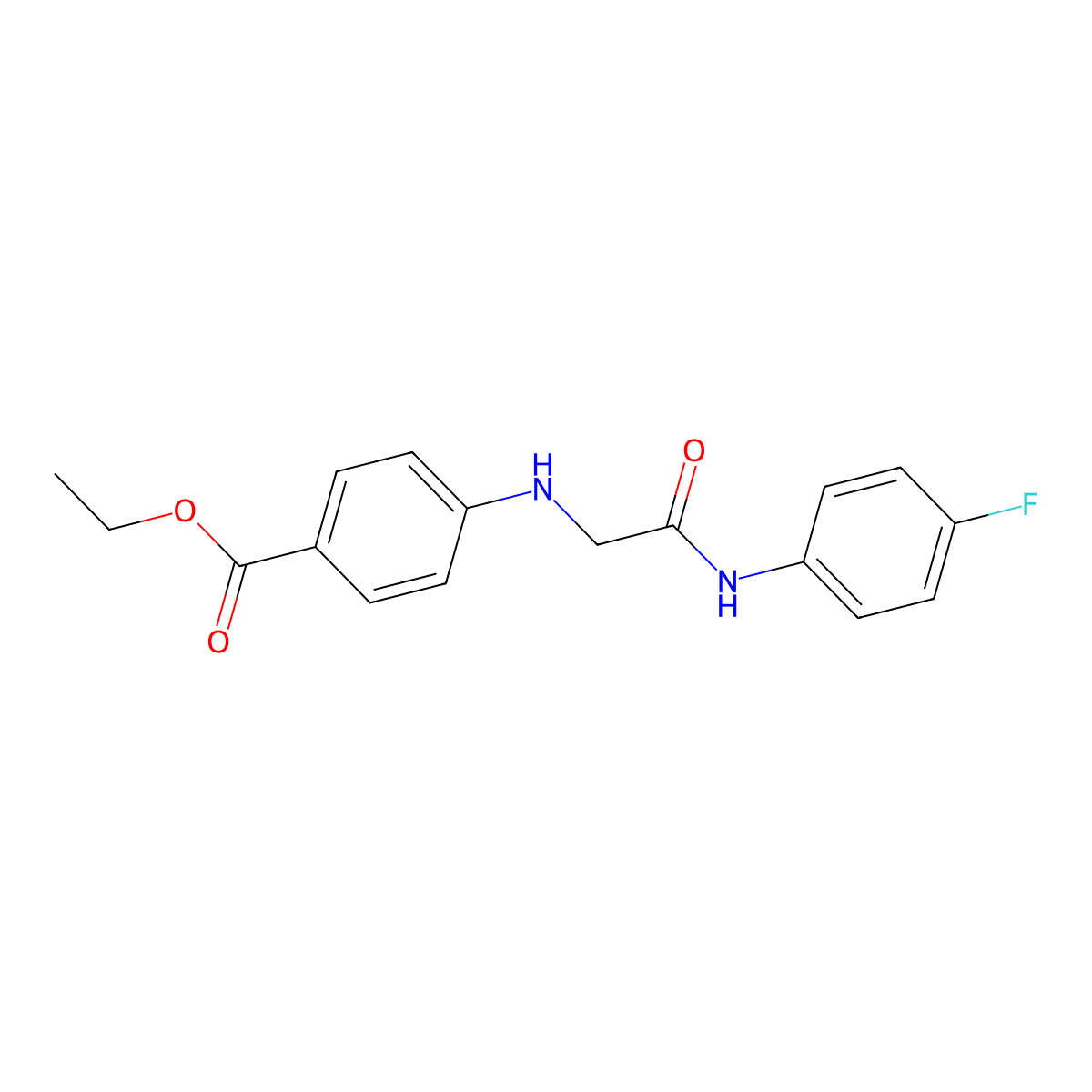 Ethyl 4-((2-((4-fluorophenyl)amino)-2-oxoethyl)amino)benzoate molecular structure, CAS 457927-80-9