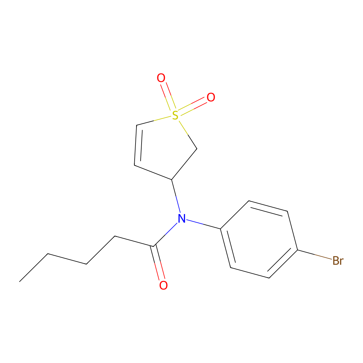 N-(4-bromophenyl)-N-(1,1-dioxido-2,3-dihydrothien-3-yl)pentanamide molecular structure, CAS 457928-03-9