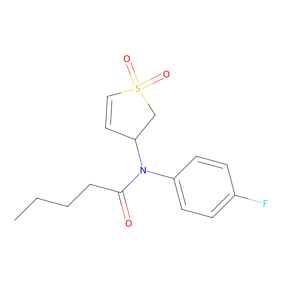 N-(1,1-Dioxido-2,3-dihydro-3-thiophenyl)-N-(4-fluorophenyl)pentanamide molecular structure, CAS 457928-04-0