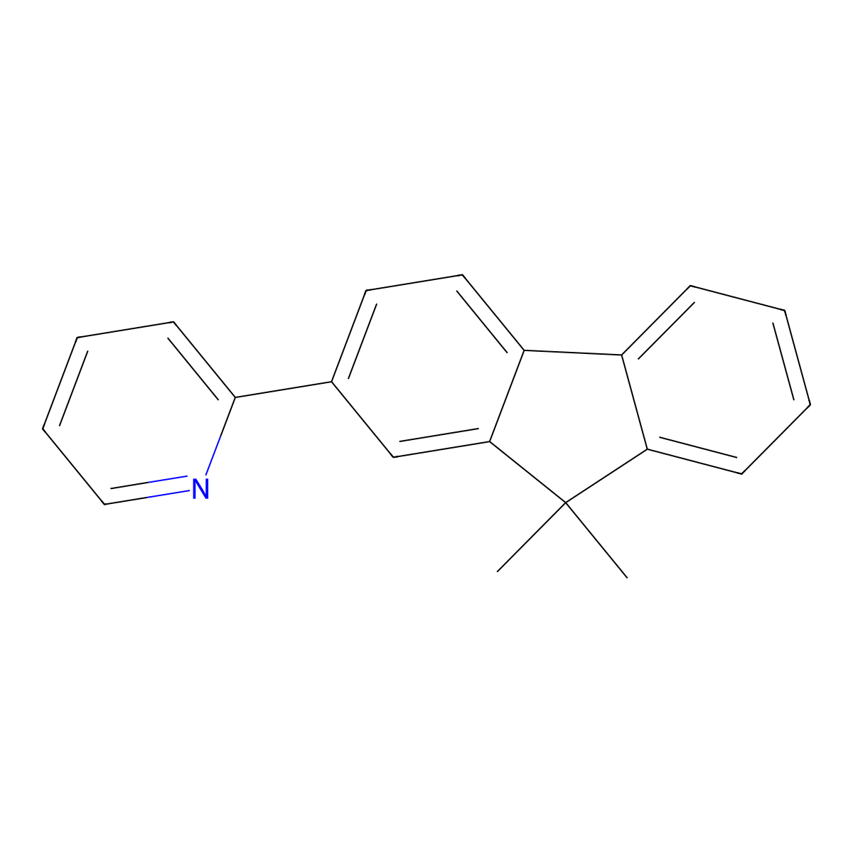 2-(9,9-dimethyl-9H-fluoren-2-yl)pyridine molecular structure, CAS 457932-45-5