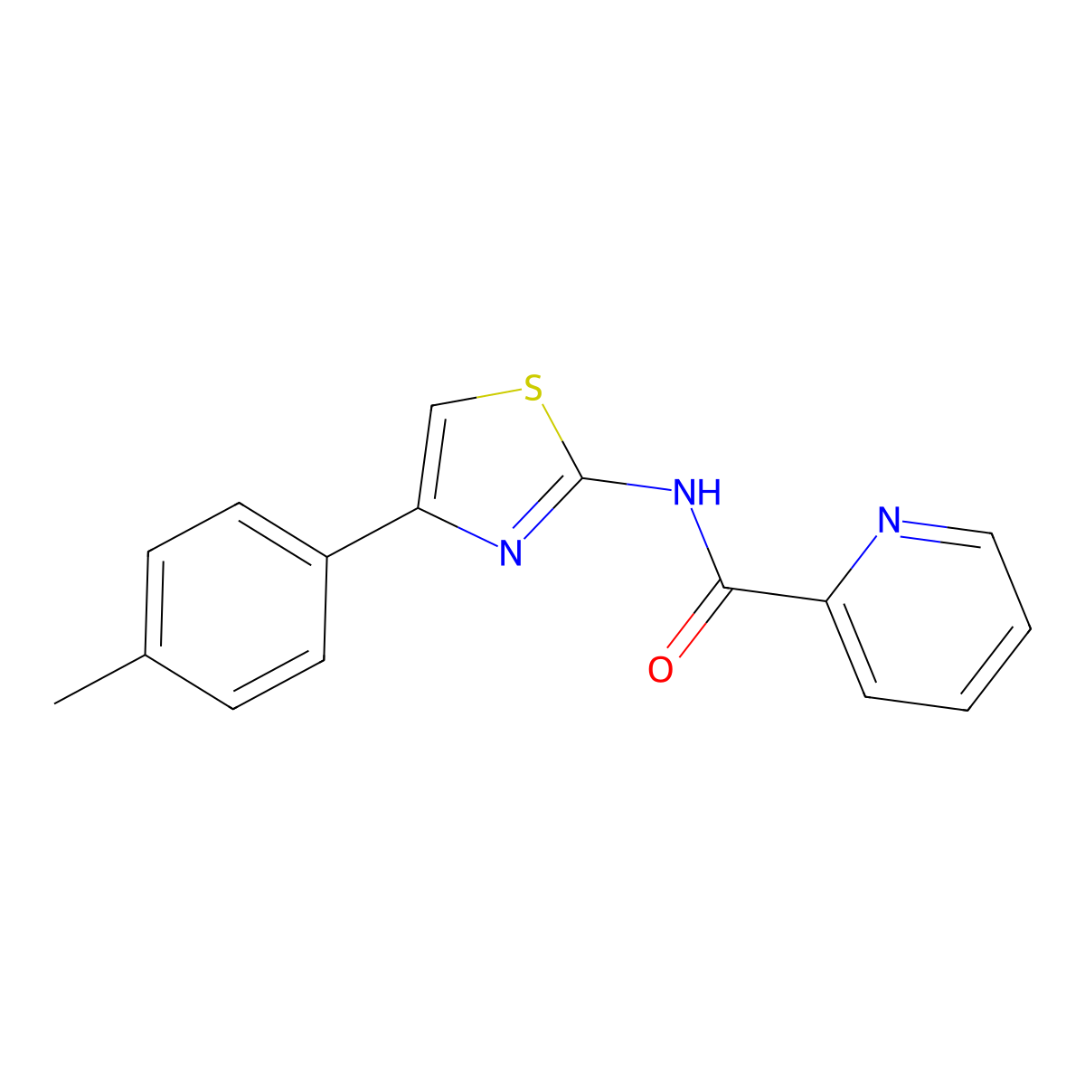N-[4-(4-Methylphenyl)-2-thiazolyl]-2-pyridinecarboxamide molecular structure, CAS 457940-87-3