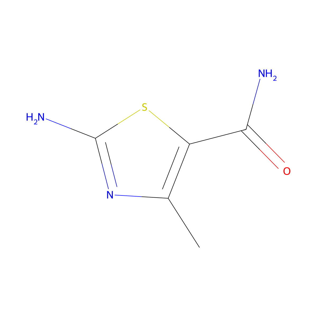 2-Amino-4-methyl-thiazole-5-carboxylic acid amide molecular structure, CAS 457941-32-1