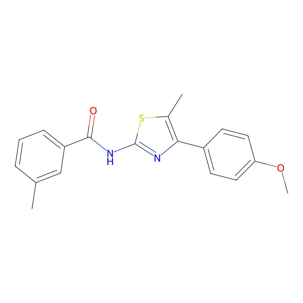 N-[4-(4-methoxyphenyl)-5-methyl-1,3-thiazol-2-yl]-3-methylbenzamide molecular structure, CAS 457941-38-7