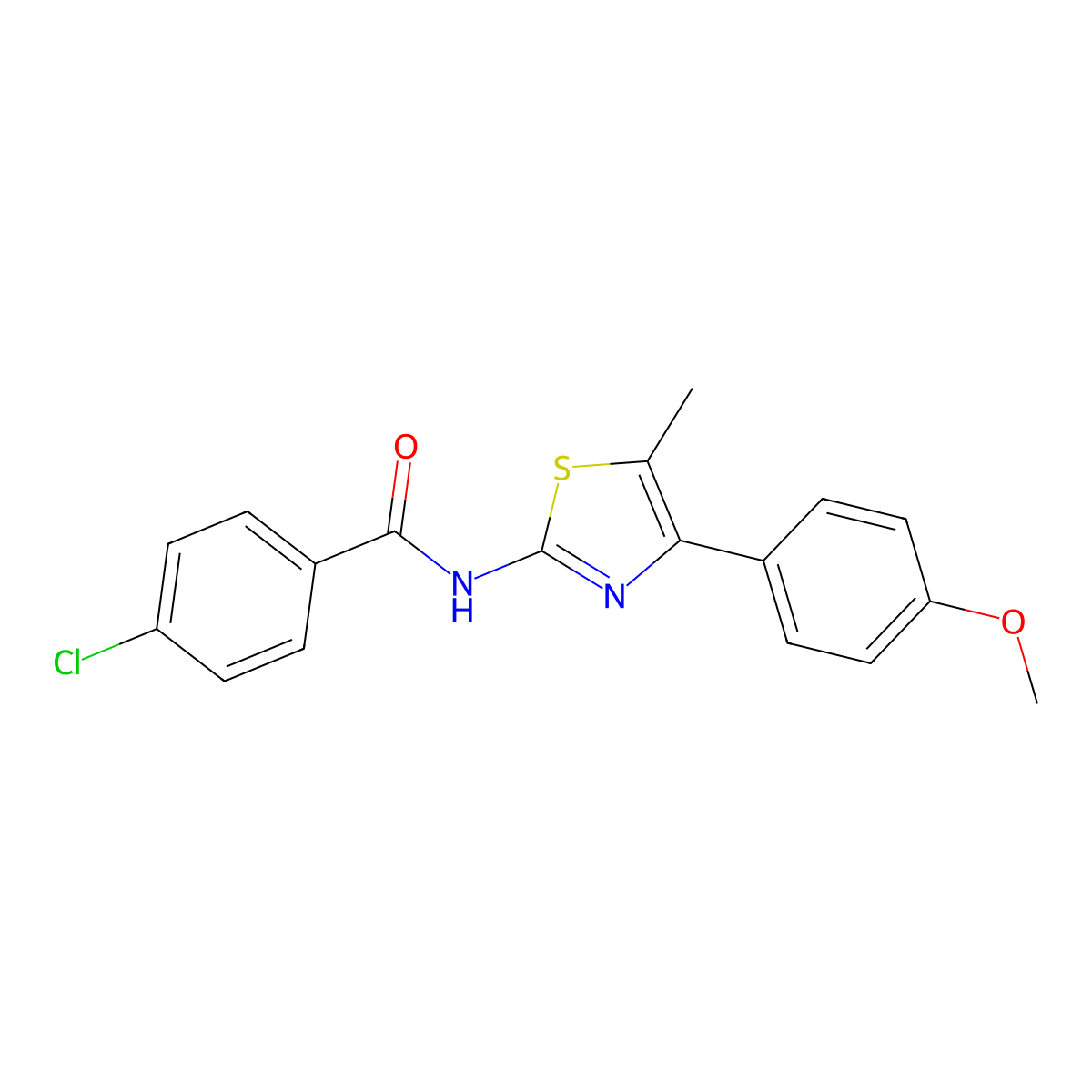 4-chloro-N-[4-(4-methoxyphenyl)-5-methyl-1,3-thiazol-2-yl]benzamide molecular structure, CAS 457941-43-4