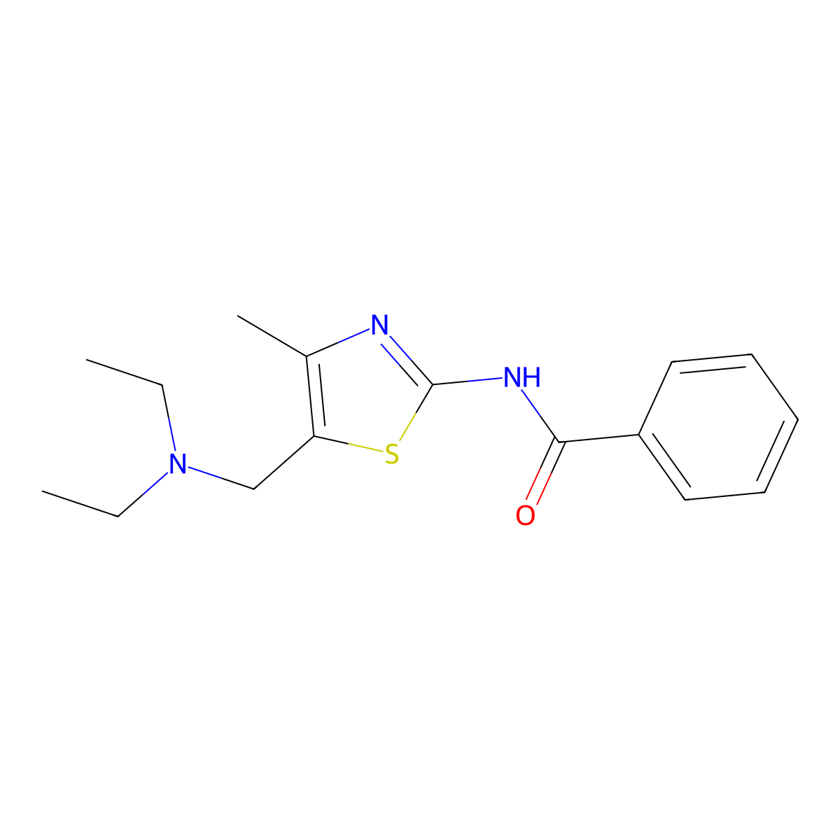 N-{5-[(diethylamino)methyl]-4-methyl-1,3-thiazol-2-yl}benzamide molecular structure, CAS 457942-01-7