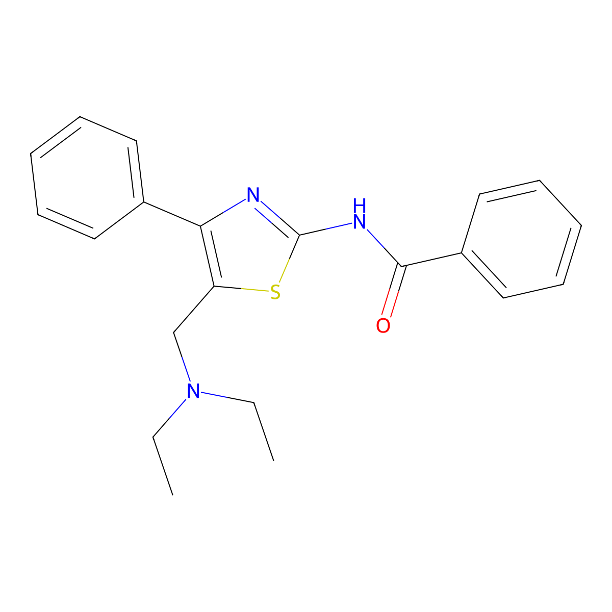 N-(5-((diethylamino)methyl)-4-phenylthiazol-2-yl)benzamide molecular structure, CAS 457942-05-1