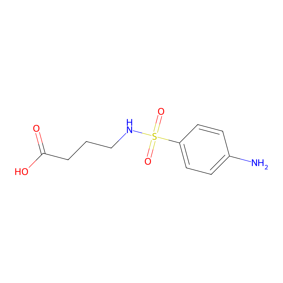 4-{[(4-Aminophenyl)sulfonyl]amino}butanoic acid molecular structure, CAS 457942-90-4