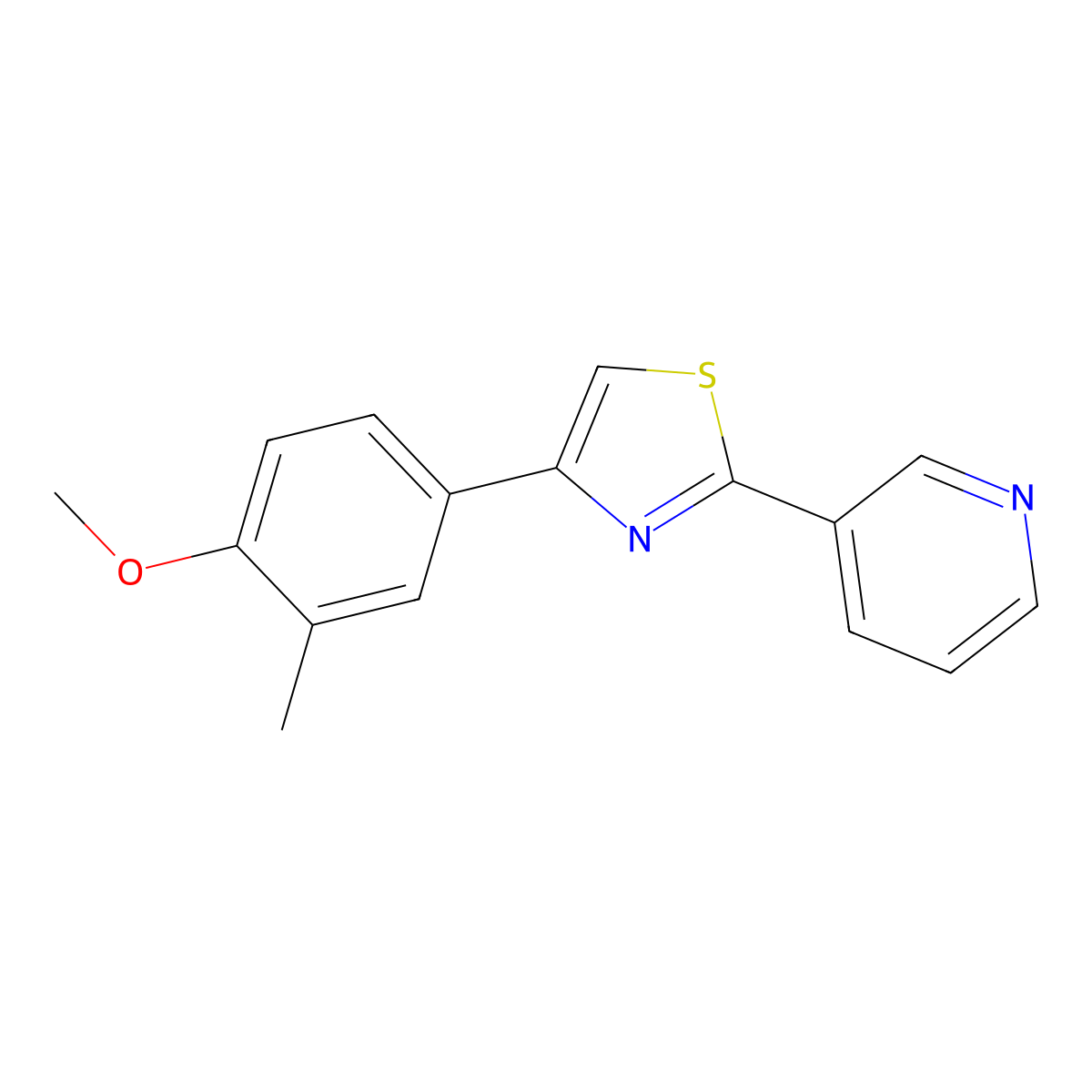 4-(4-Methoxy-3-methylphenyl)-2-pyridin-3-yl-1,3-thiazole molecular structure, CAS 457944-00-2