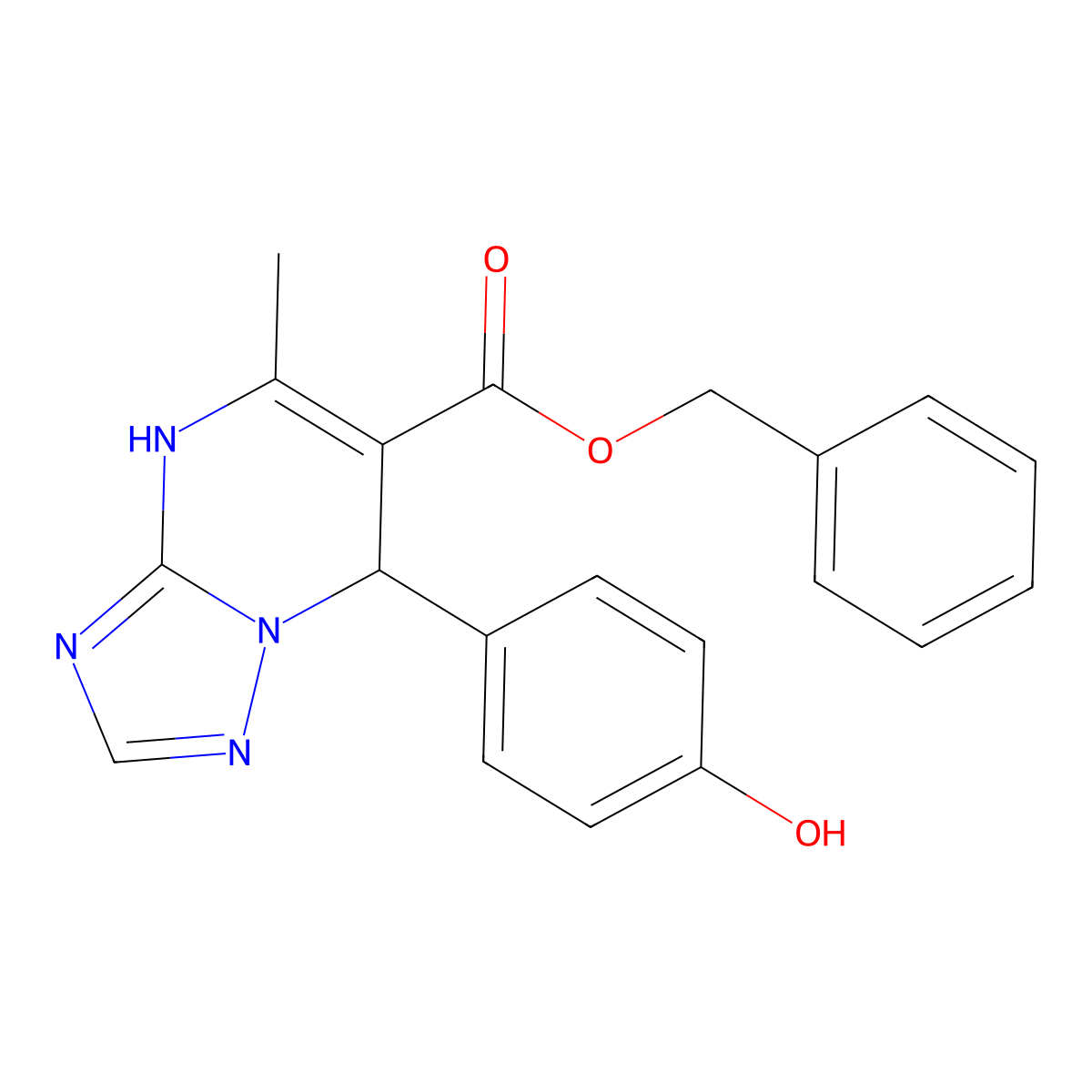 Benzyl 7-(4-hydroxyphenyl)-5-methyl-4,7-dihydro-[1,2,4]triazolo[1,5-a]pyrimidine-6-carboxylate molecular structure, CAS 457950-91-3