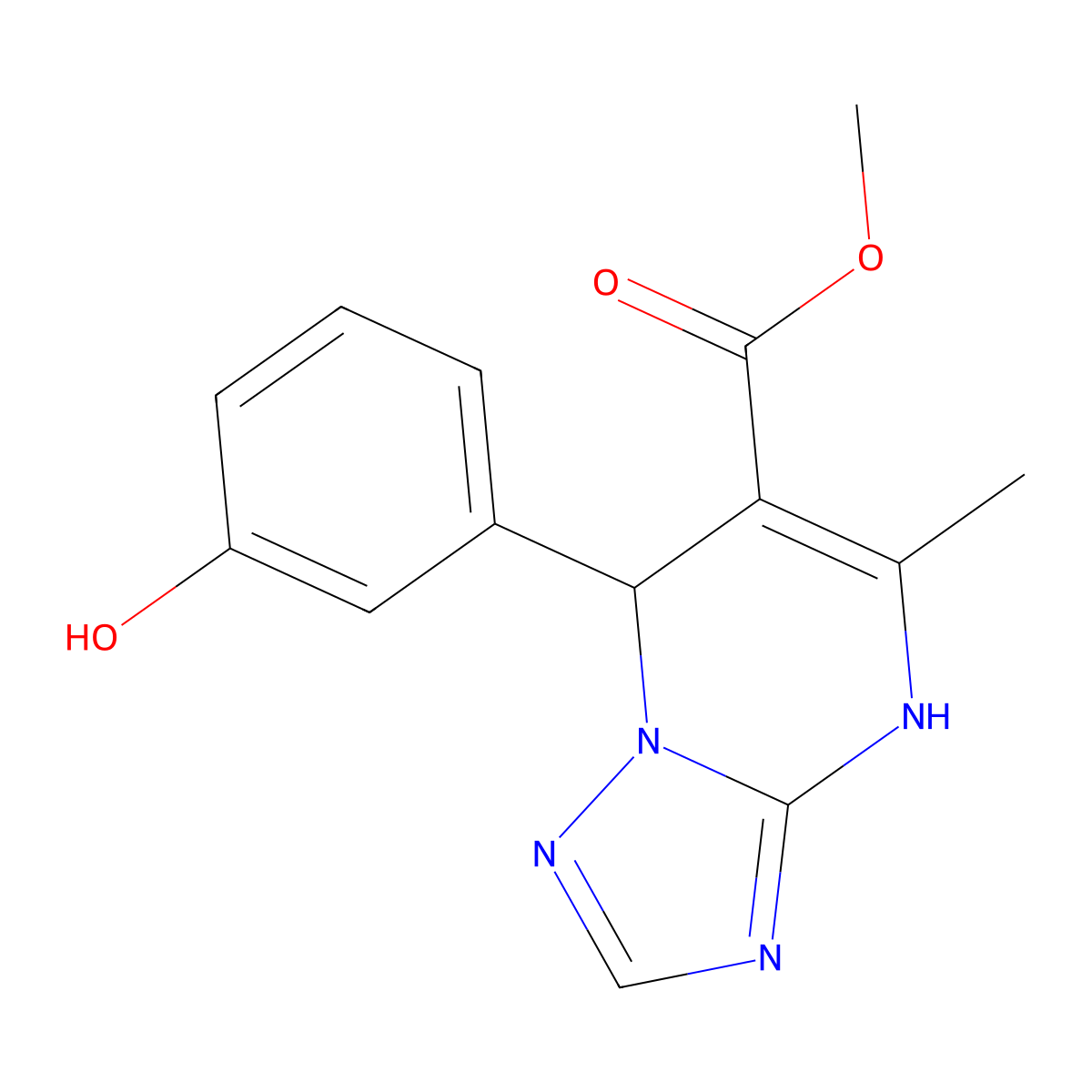 methyl 7-(3-hydroxyphenyl)-5-methyl-4H,7H-[1,2,4]triazolo[1,5-a]pyrimidine-6-carboxylate molecular structure, CAS 457951-02-9
