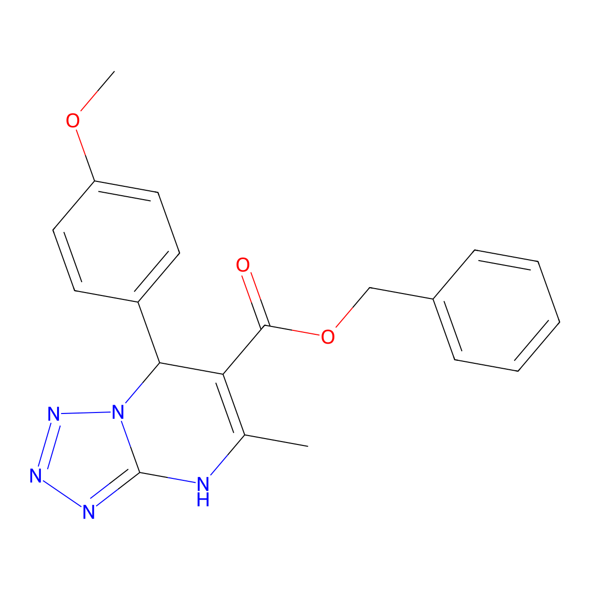 Benzyl 7-(4-methoxyphenyl)-5-methyl-4,7-dihydrotetraazolo[1,5-a]pyrimidine-6-carboxylate molecular structure, CAS 457951-22-3