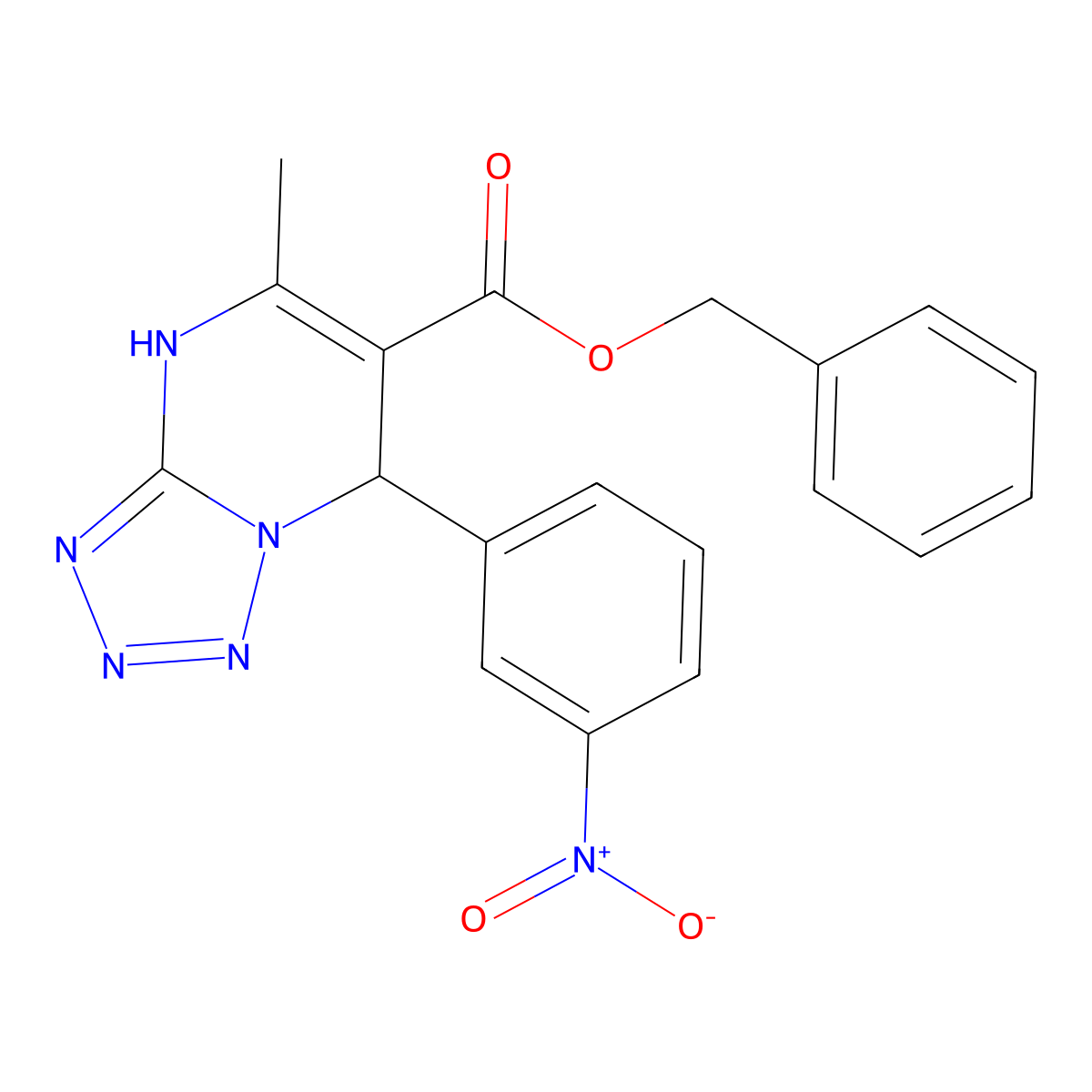 Benzyl 5-methyl-7-(3-nitrophenyl)-4,7-dihydrotetrazolo[1,5-a]pyrimidine-6-carboxylate molecular structure, CAS 457951-31-4
