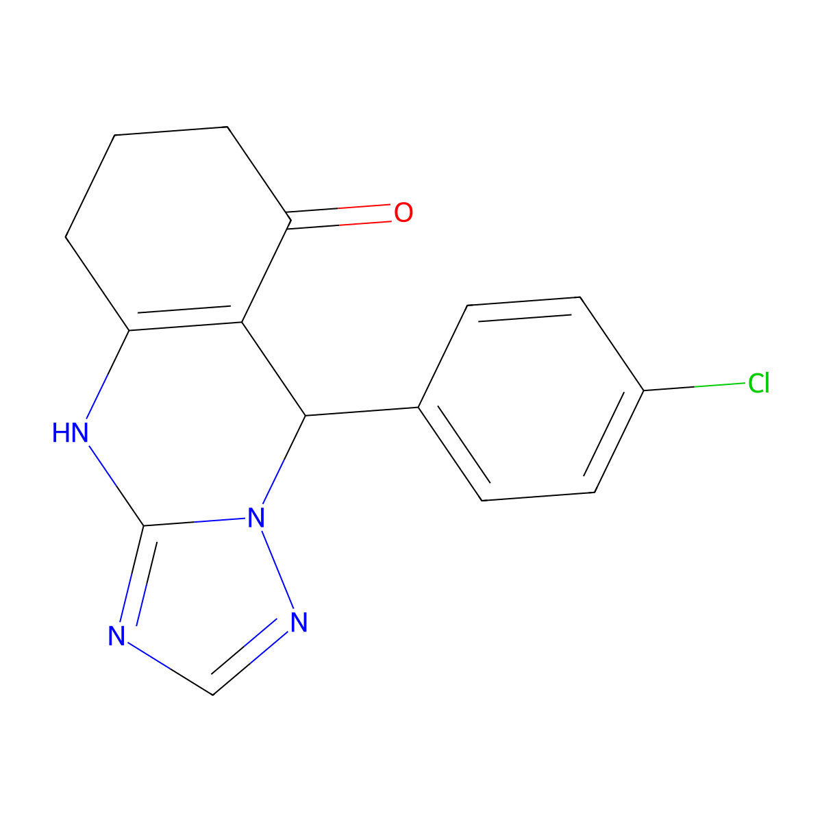 9-(4-Chlorophenyl)-5,6,7,9-tetrahydro[1,2,4]triazolo[5,1-b]quinazoline-8(4H)-one molecular structure, CAS 457951-35-8