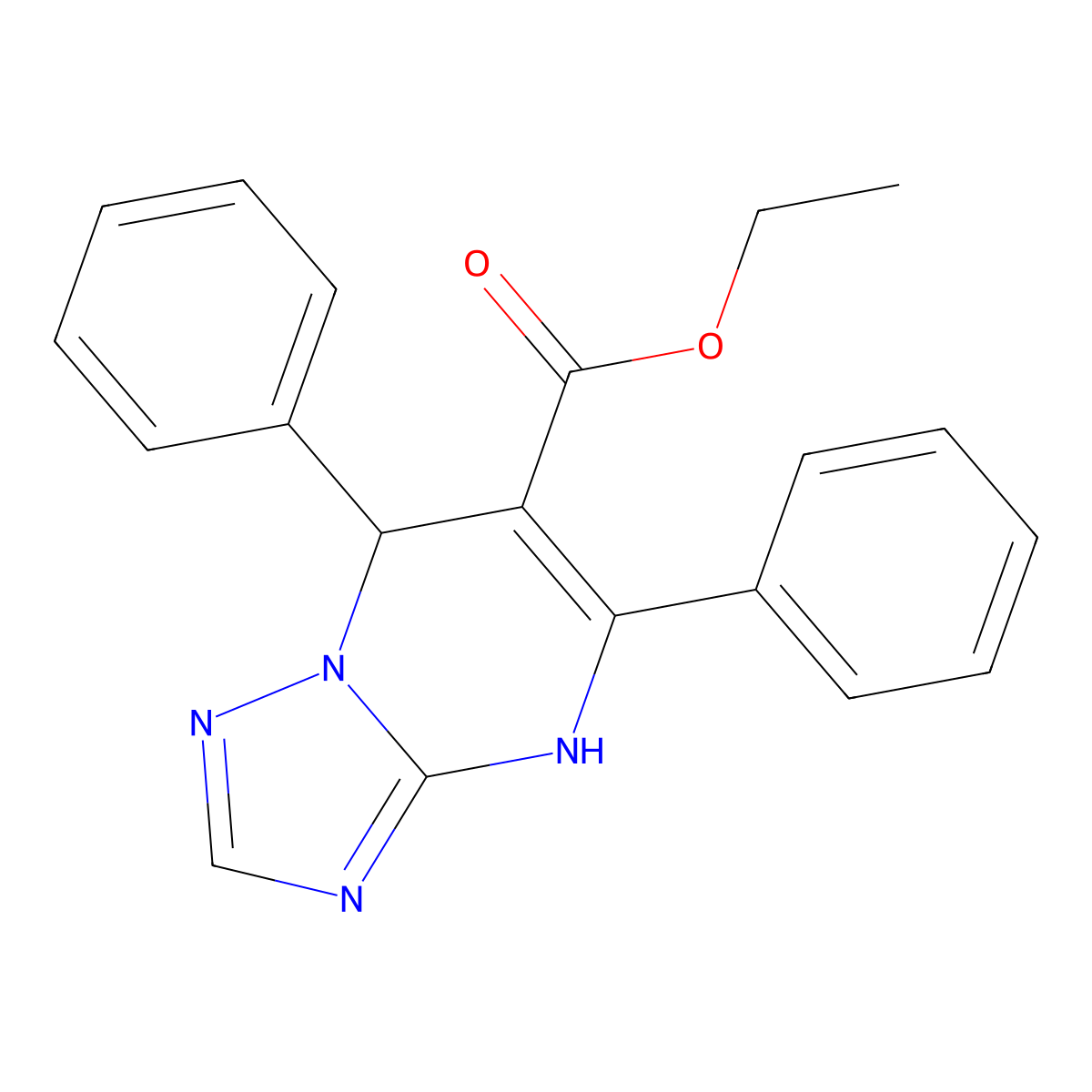 Ethyl 5,7-diphenyl-4,7-dihydro[1,2,4]triazolo[1,5-a]pyrimidine-6-carboxylate molecular structure, CAS 457951-54-1