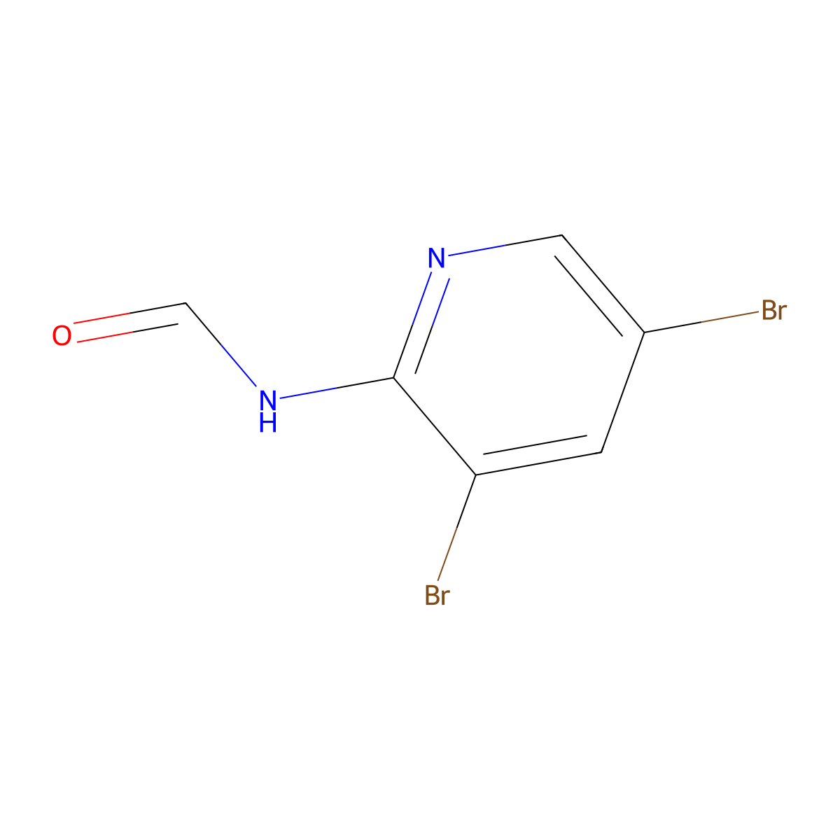 N-(3,5-dibromopyridin-2-yl)formamide molecular structure, CAS 457957-86-7