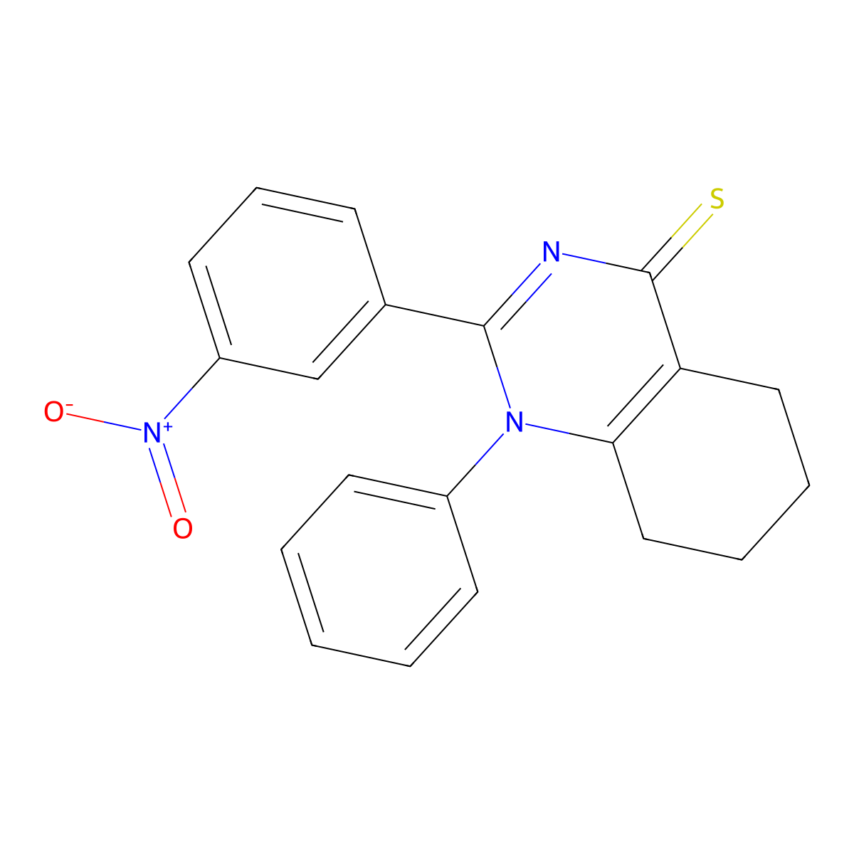 2-(3-Nitrophenyl)-1-phenyl-1,4,5,6,7,8-hexahydroquinazoline-4-thione molecular structure, CAS 457959-43-2