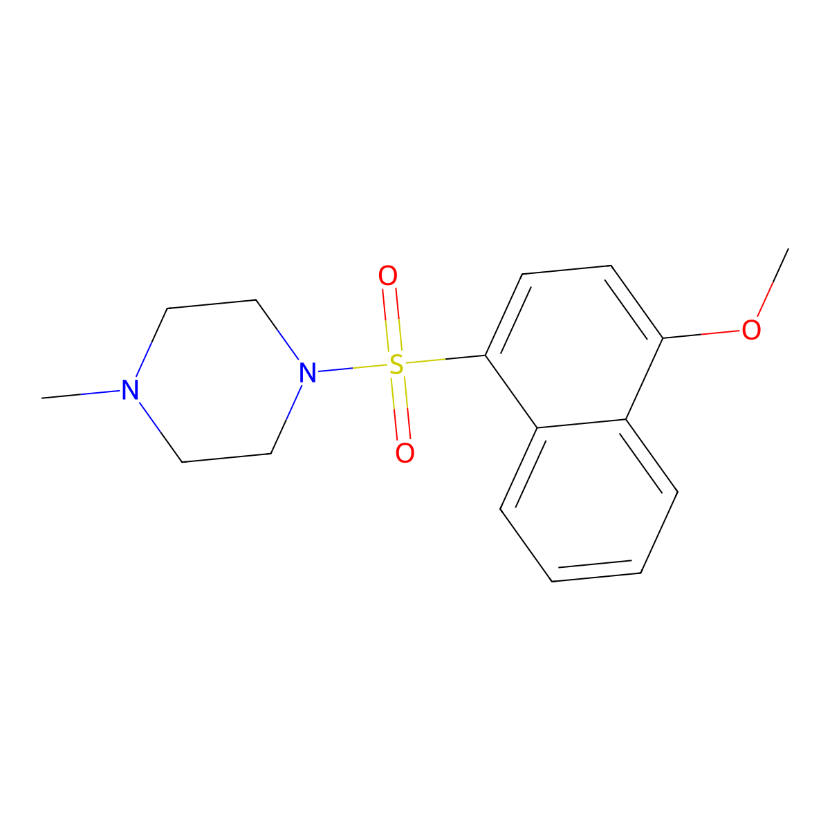 1-(4-Methoxynaphthalen-1-yl)sulfonyl-4-methylpiperazine molecular structure, CAS 457960-35-9