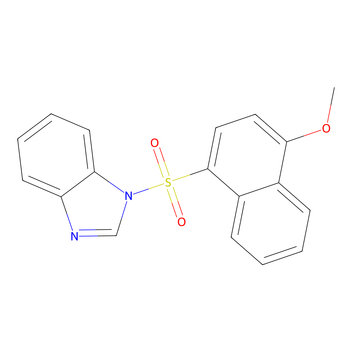 4-(1H-benzimidazol-1-ylsulfonyl)-1-naphthyl methyl ether molecular structure, CAS 457960-37-1