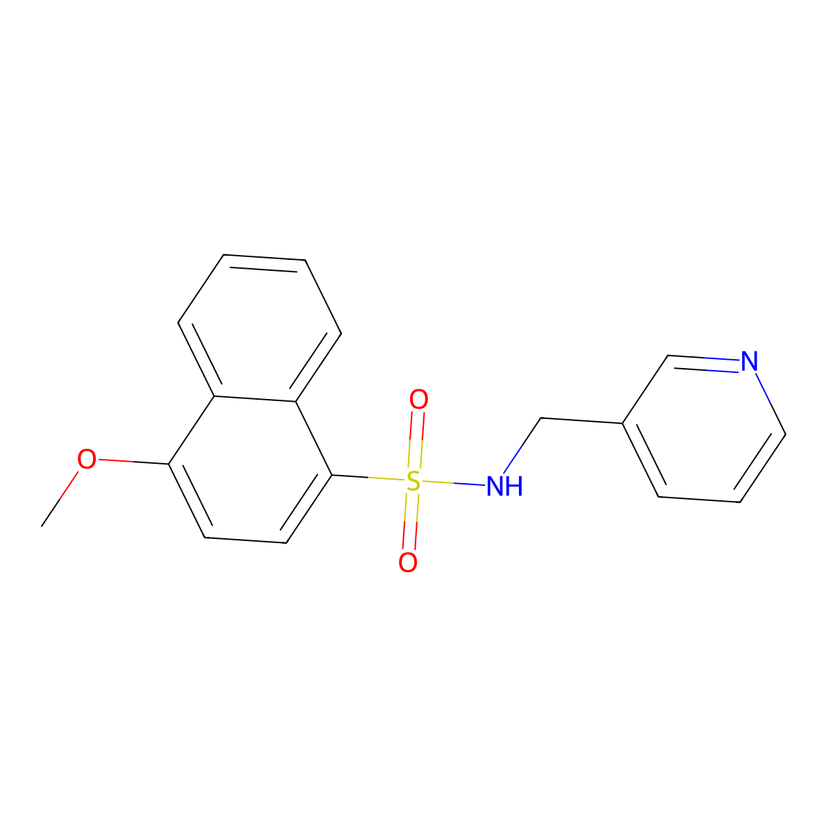4-methoxy-N-(pyridin-3-ylmethyl)naphthalene-1-sulfonamide molecular structure, CAS 457960-39-3