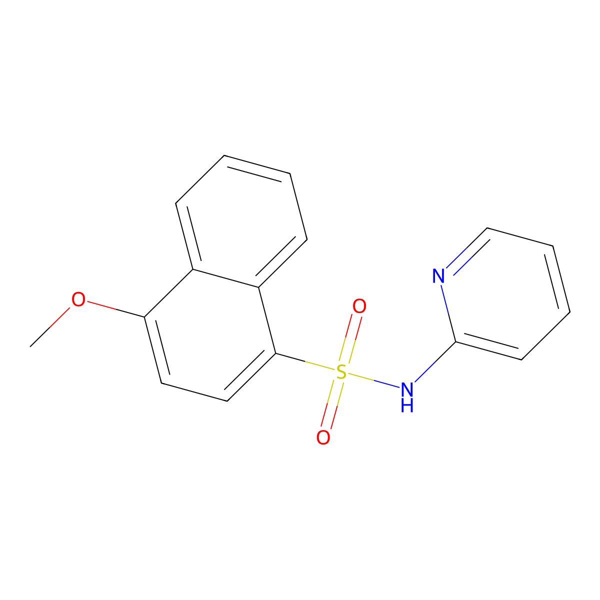 4-methoxy-N-pyridin-2-ylnaphthalene-1-sulfonamide molecular structure, CAS 457960-41-7