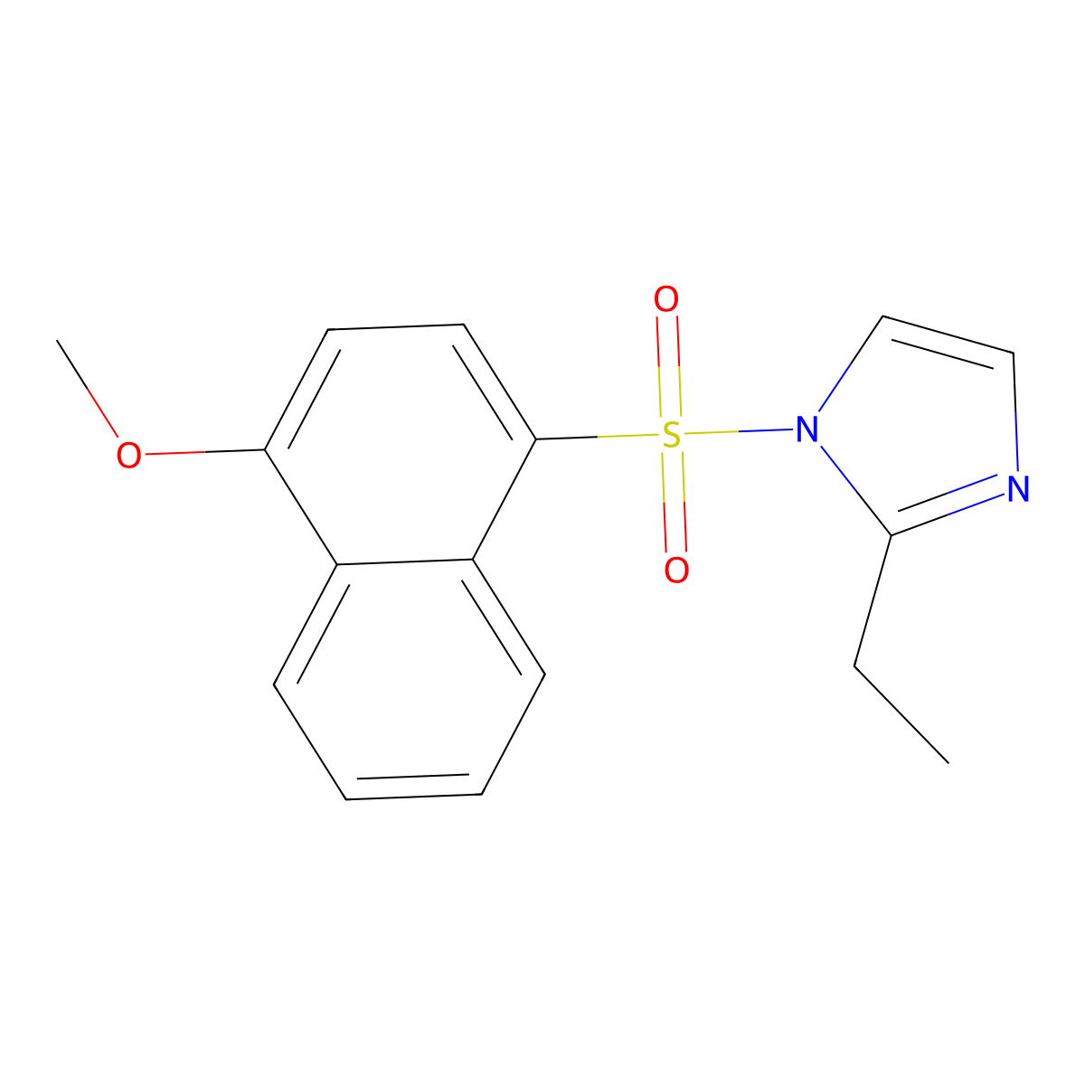 2-Ethyl-1-[(4-methoxynaphthyl)sulfonyl]imidazole molecular structure, CAS 457960-42-8