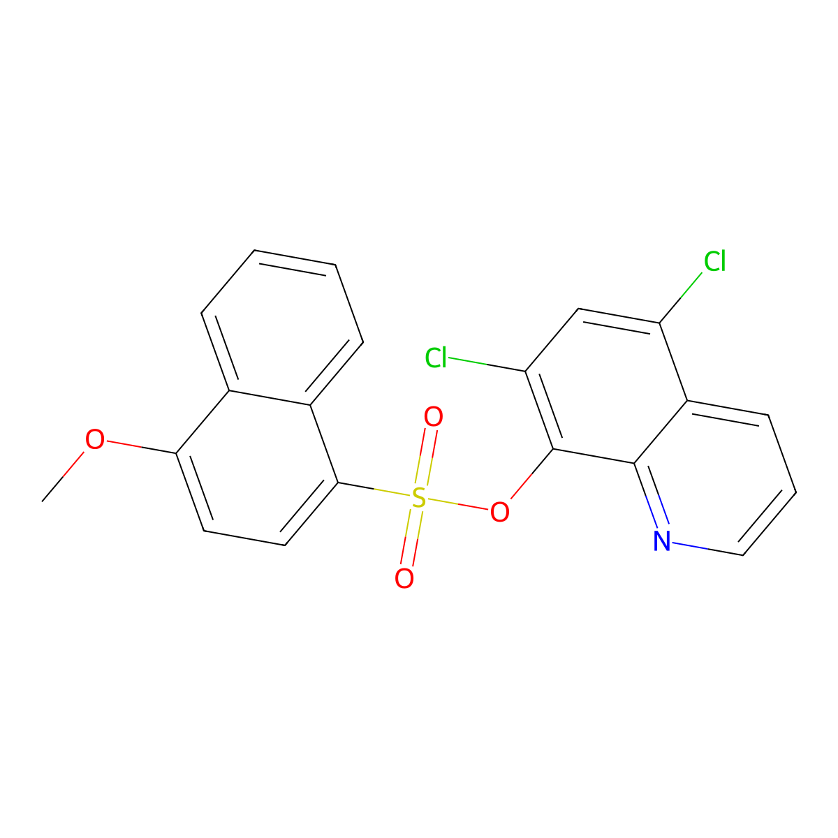 5,7-Dichloro-8-quinolyl 4-methoxynaphthalenesulfonate molecular structure, CAS 457960-45-1