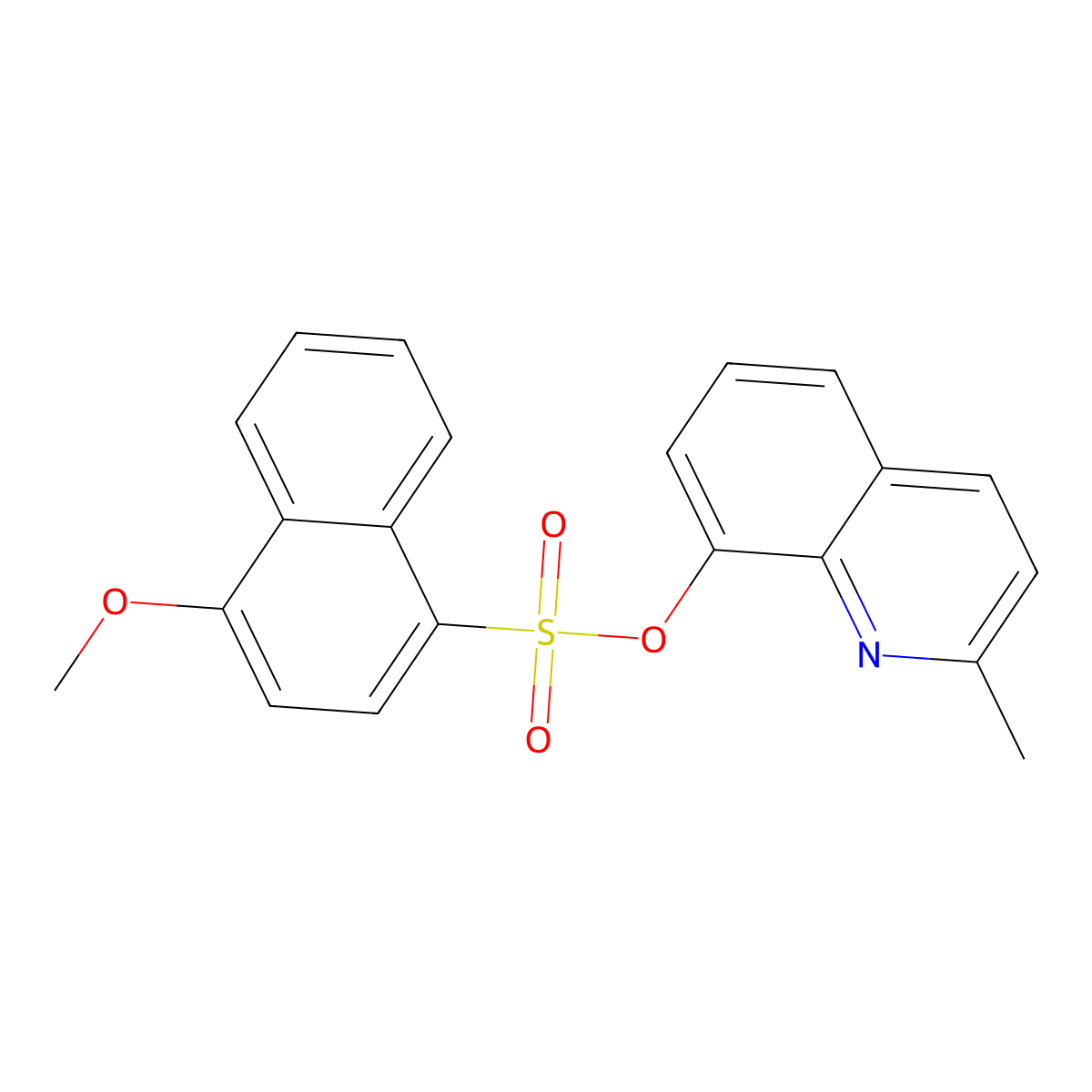 2-Methyl-8-quinolyl 4-methoxynaphthalenesulfonate molecular structure, CAS 457960-46-2