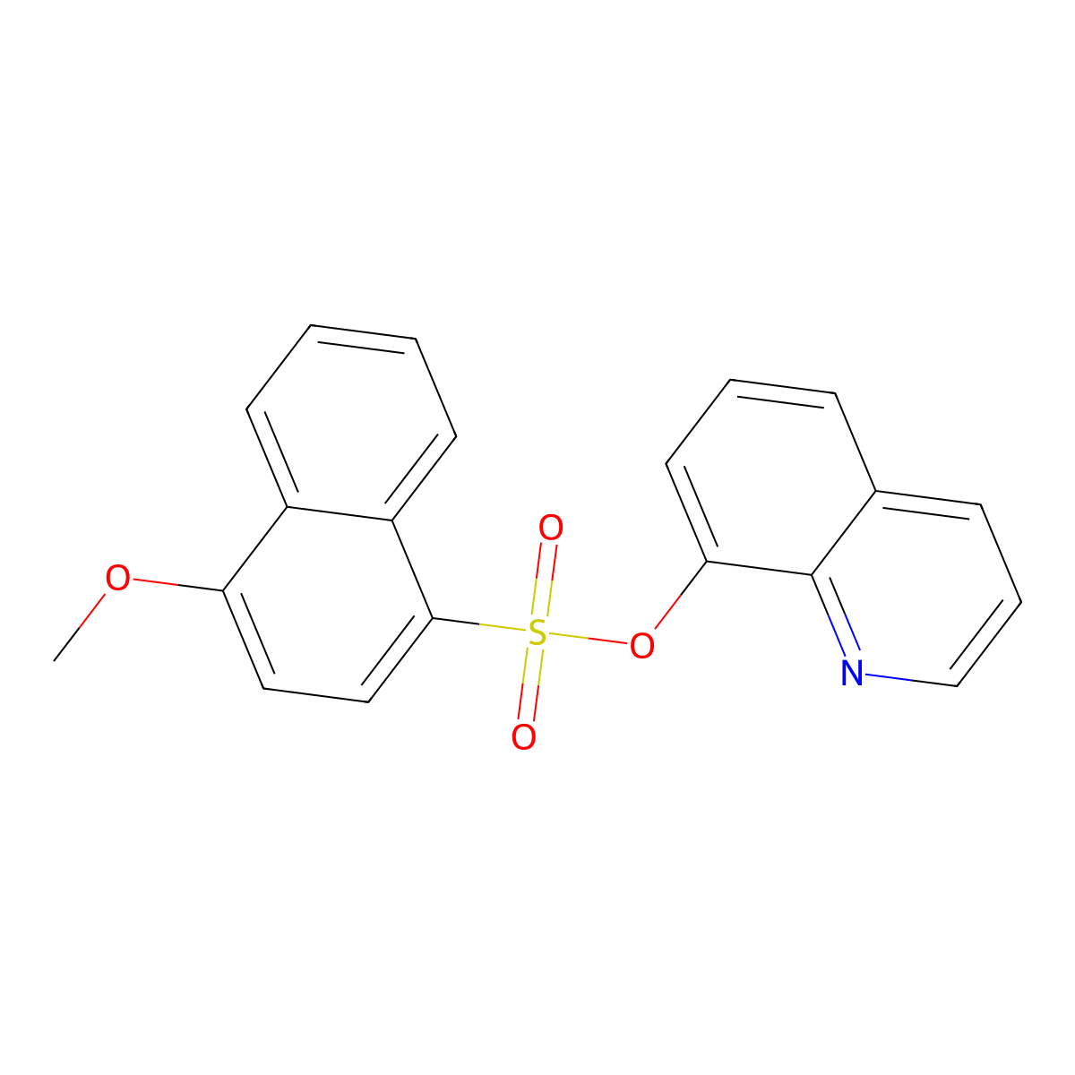 Quinolin-8-yl 4-methoxynaphthalene-1-sulfonate molecular structure, CAS 457960-47-3