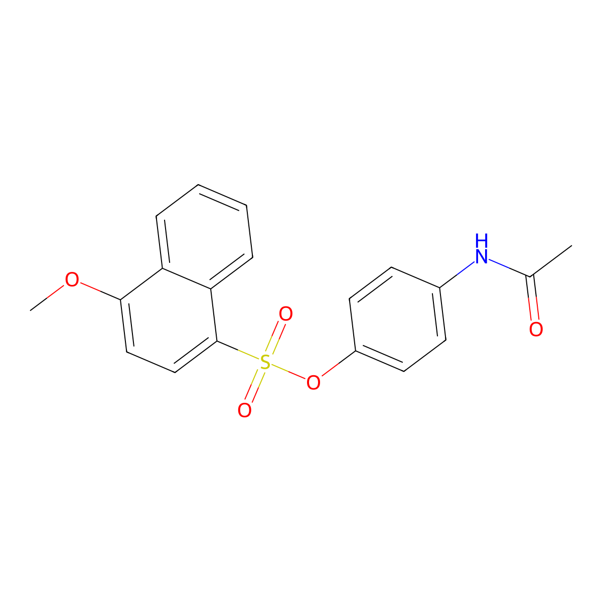 4-Acetamidophenyl 4-methoxynaphthalene-1-sulfonate molecular structure, CAS 457960-48-4