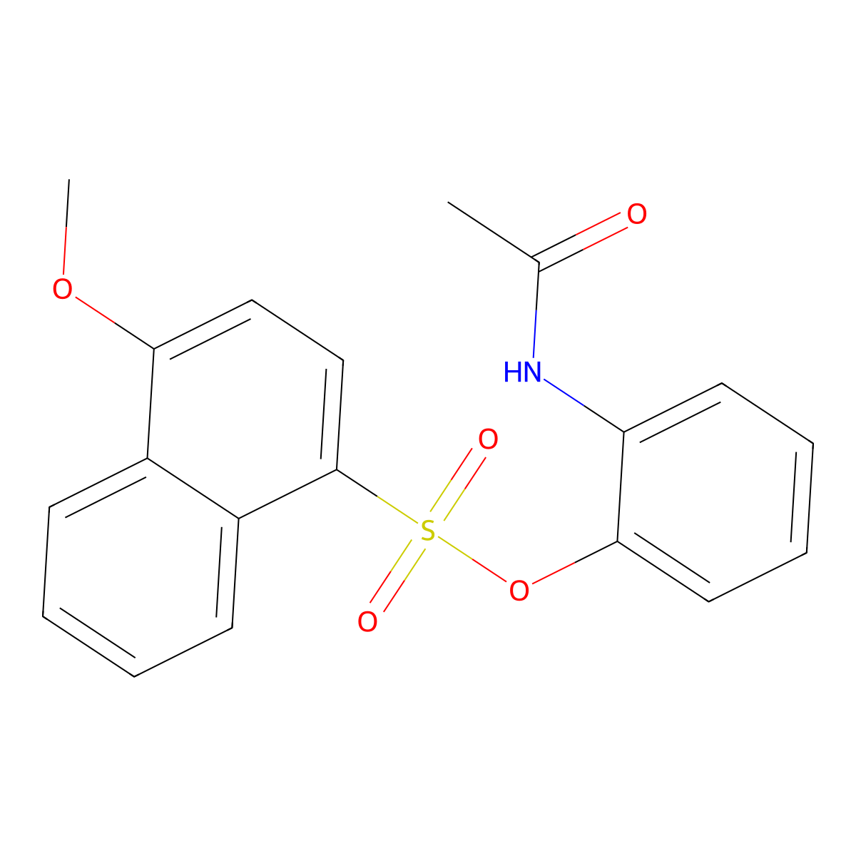 2-Acetamidophenyl 4-methoxynaphthalene-1-sulfonate molecular structure, CAS 457960-49-5