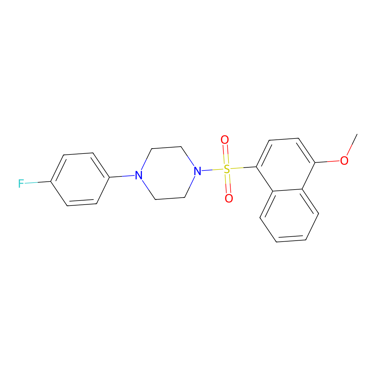 4-(4-Fluorophenyl)-1-[(4-methoxynaphthyl)sulfonyl]piperazine molecular structure, CAS 457960-52-0