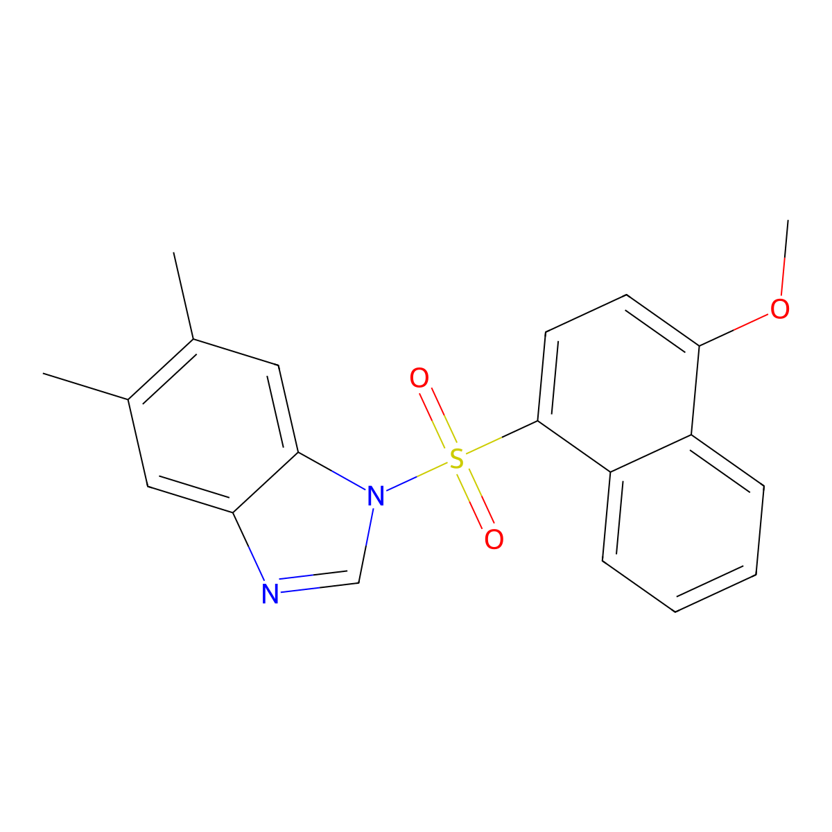 1-(4-Methoxynaphthalen-1-yl)sulfonyl-5,6-dimethylbenzimidazole molecular structure, CAS 457960-53-1