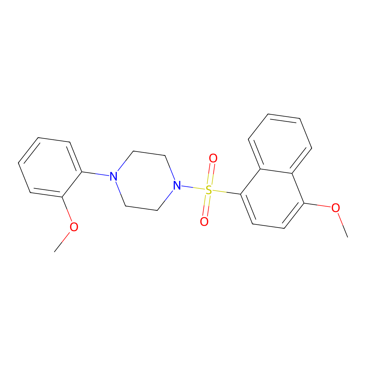 1-[(4-Methoxynaphthyl)sulfonyl]-4-(2-methoxyphenyl)piperazine molecular structure, CAS 457960-55-3