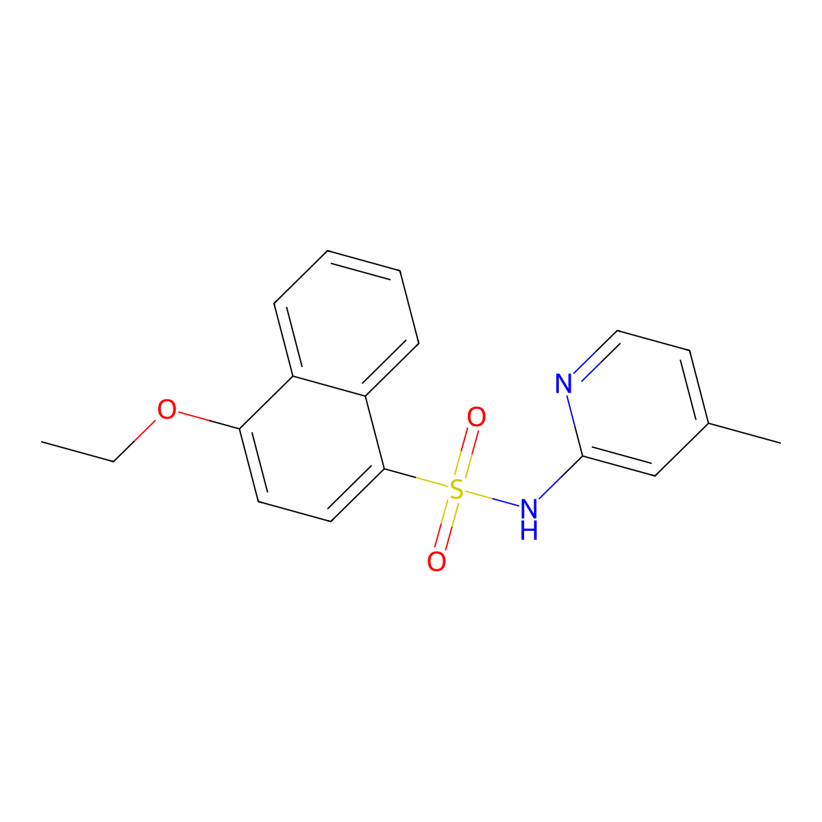 4-ethoxy-N-(4-methyl-2-pyridinyl)-1-naphthalenesulfonamide molecular structure, CAS 457960-61-1