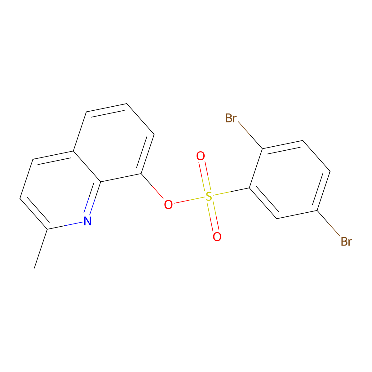 2-Methylquinolin-8-yl 2,5-dibromobenzene-1-sulfonate molecular structure, CAS 457960-78-0