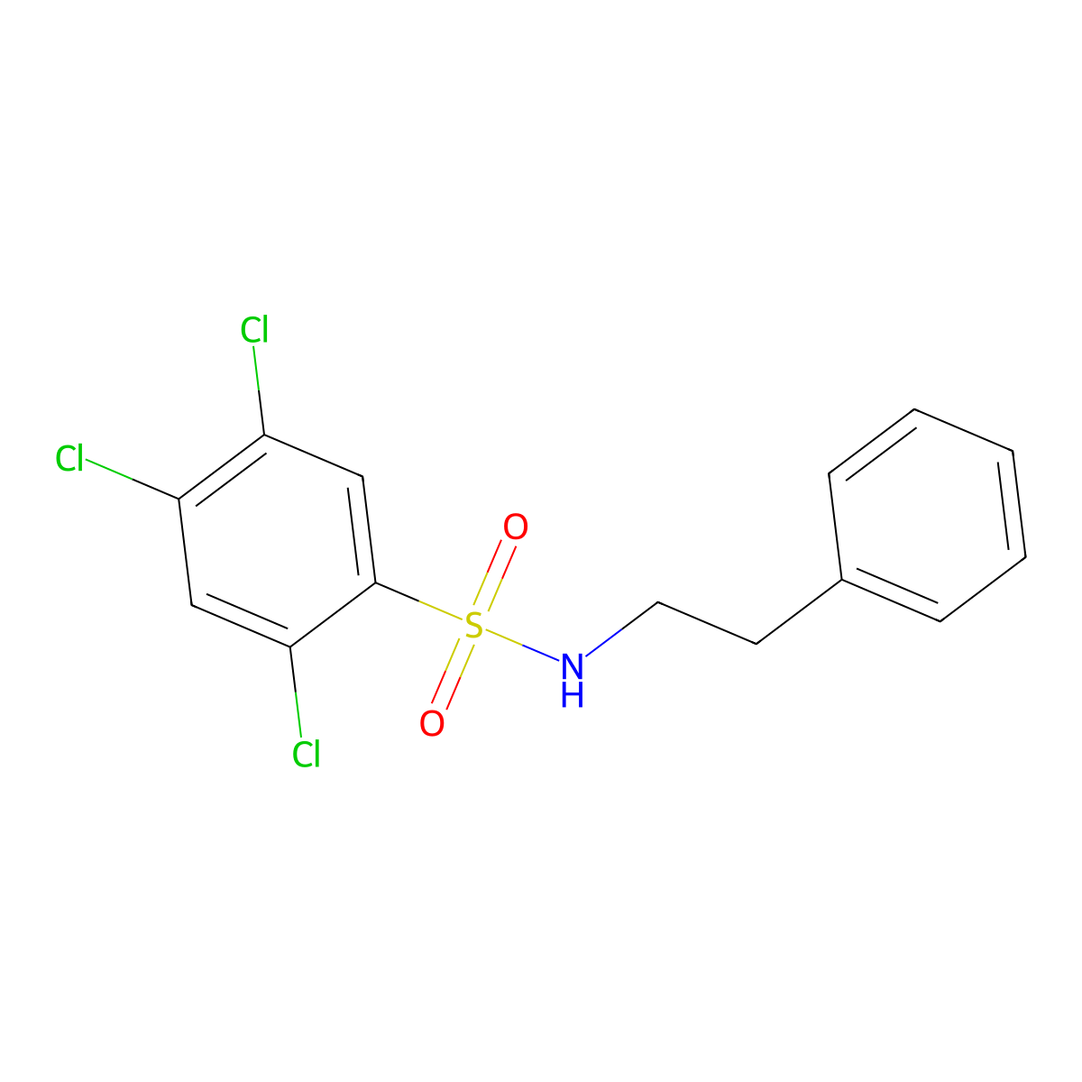 2,4,5-trichloro-N-(2-phenylethyl)benzene-1-sulfonamide molecular structure, CAS 457960-81-5