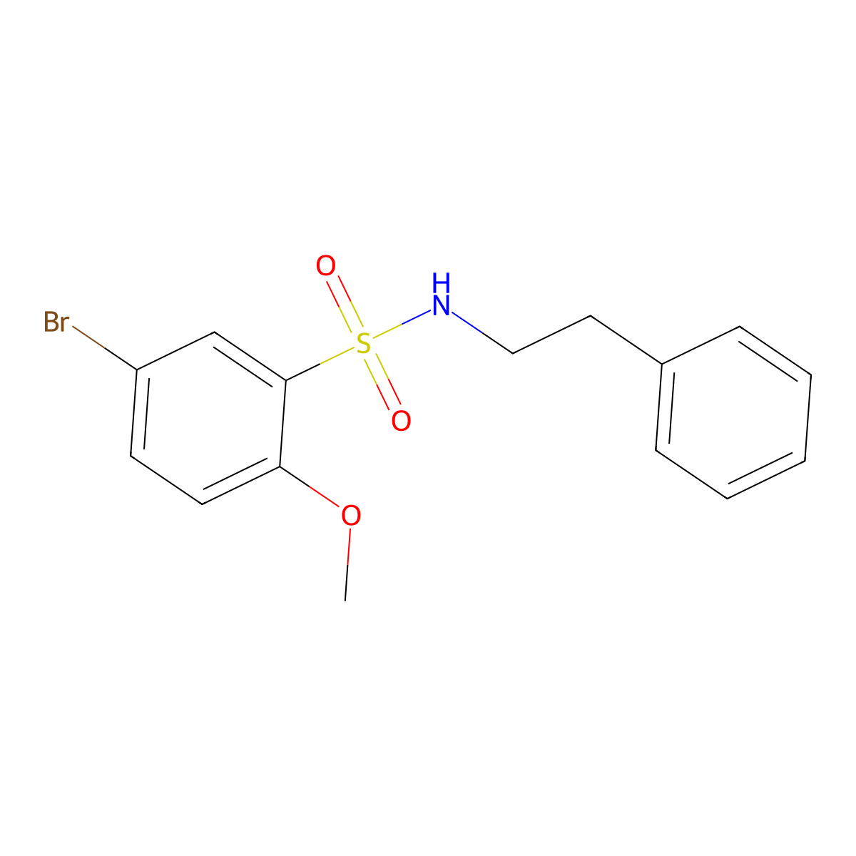 5-bromo-2-methoxy-N-phenethylbenzenesulfonamide molecular structure, CAS 457960-82-6