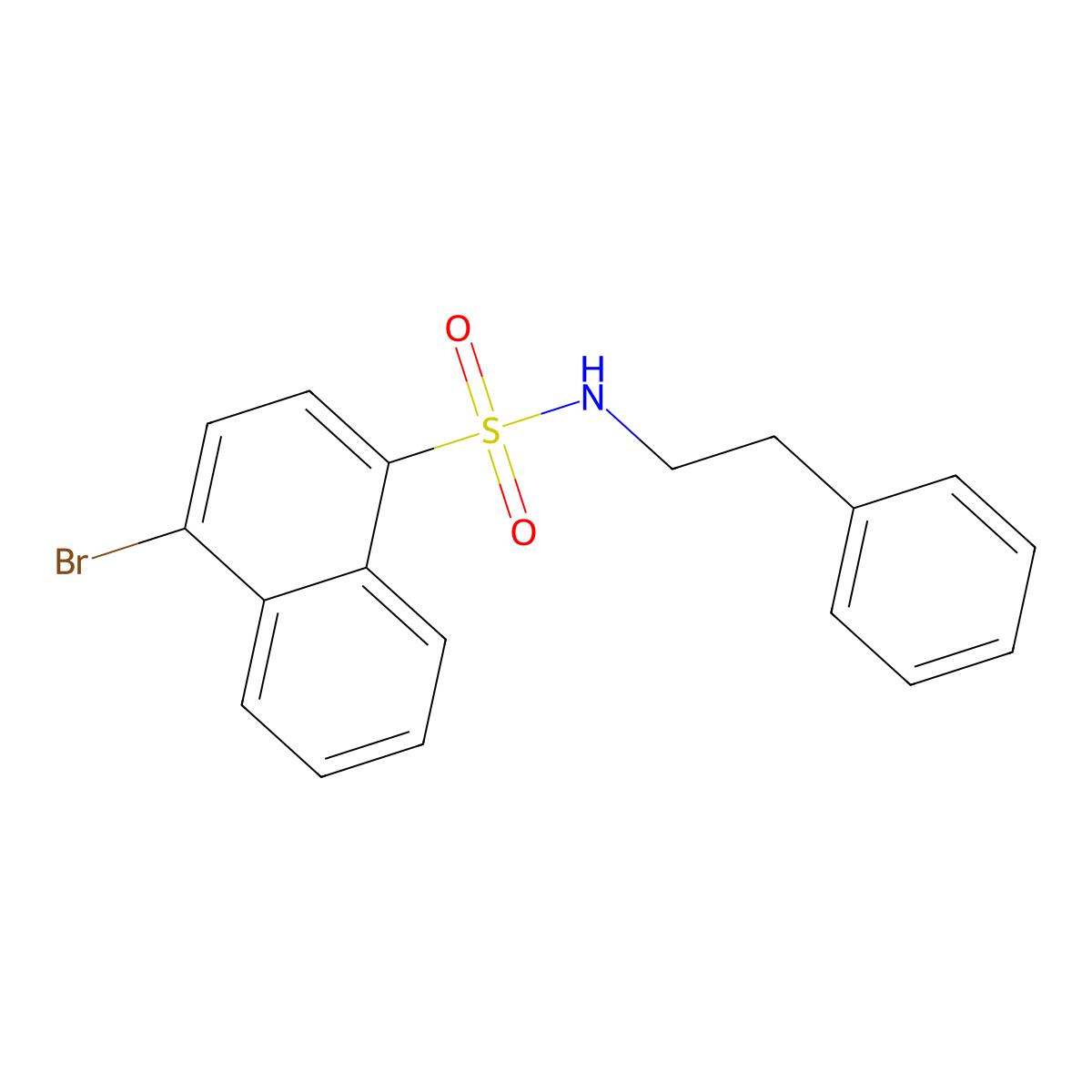 4-bromo-N-(2-phenylethyl)naphthalene-1-sulfonamide molecular structure, CAS 457960-84-8