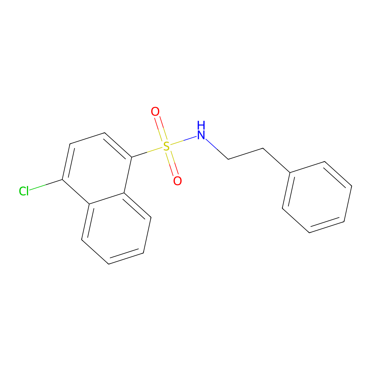 4-chloro-N-(2-phenylethyl)naphthalene-1-sulfonamide molecular structure, CAS 457960-85-9