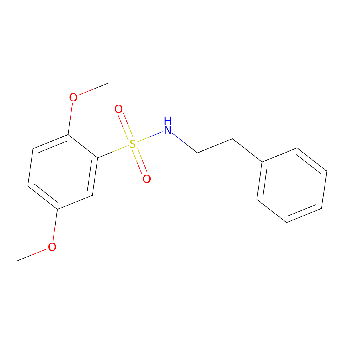 2,5-dimethoxy-N-(2-phenylethyl)benzenesulfonamide molecular structure, CAS 457960-86-0
