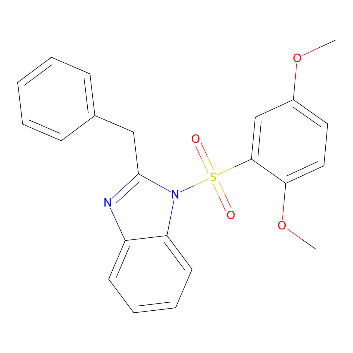 2-benzyl-1-[(2,5-dimethoxyphenyl)sulfonyl]-1H-benzimidazole molecular structure, CAS 457960-97-3