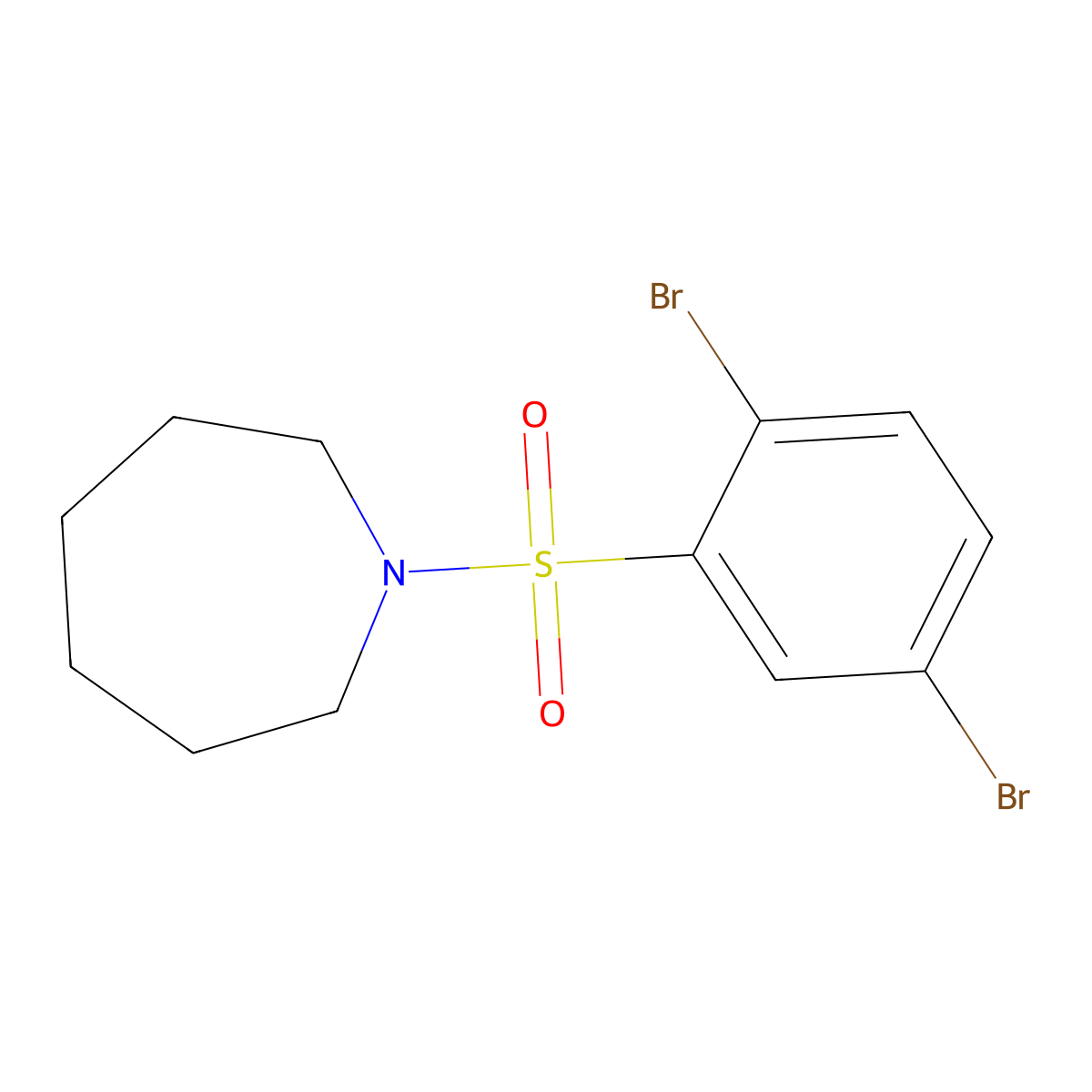 1-(2,5-Dibromophenyl)sulfonylazepane molecular structure, CAS 457961-20-5